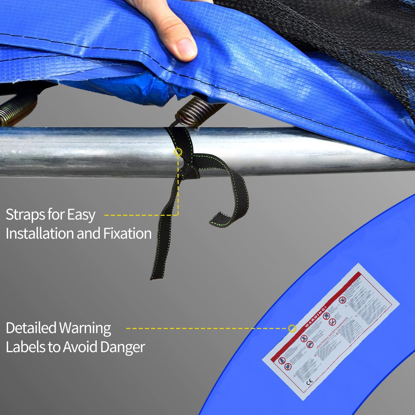 Φ12ft Trampoline Safety Pad Replacement Gymnastics Bounce Jump Cover Kids Crystal