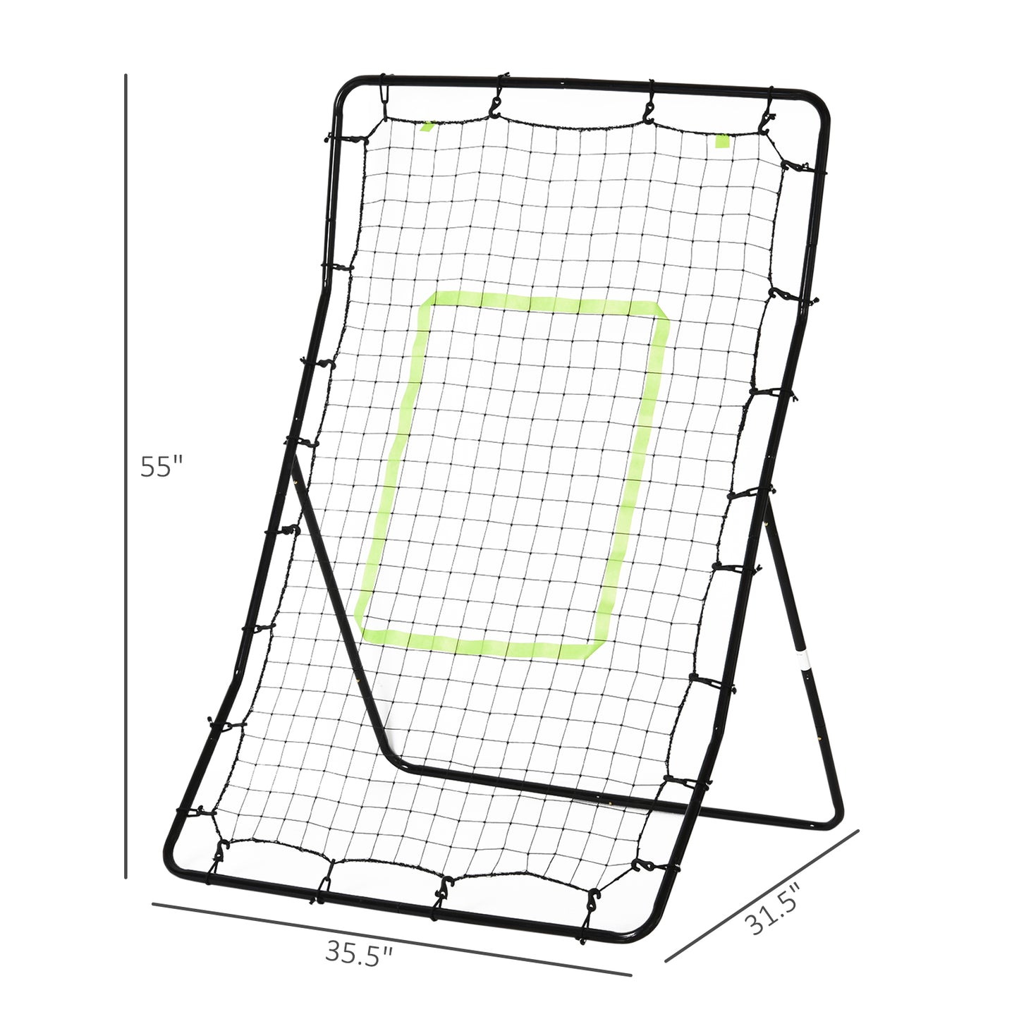 Multi-use Sports Rebounder Net Pitchback Sreen Target Throwing Pitching Fielding Catching Practice Trainer Adjustable Angle Kids Crystal