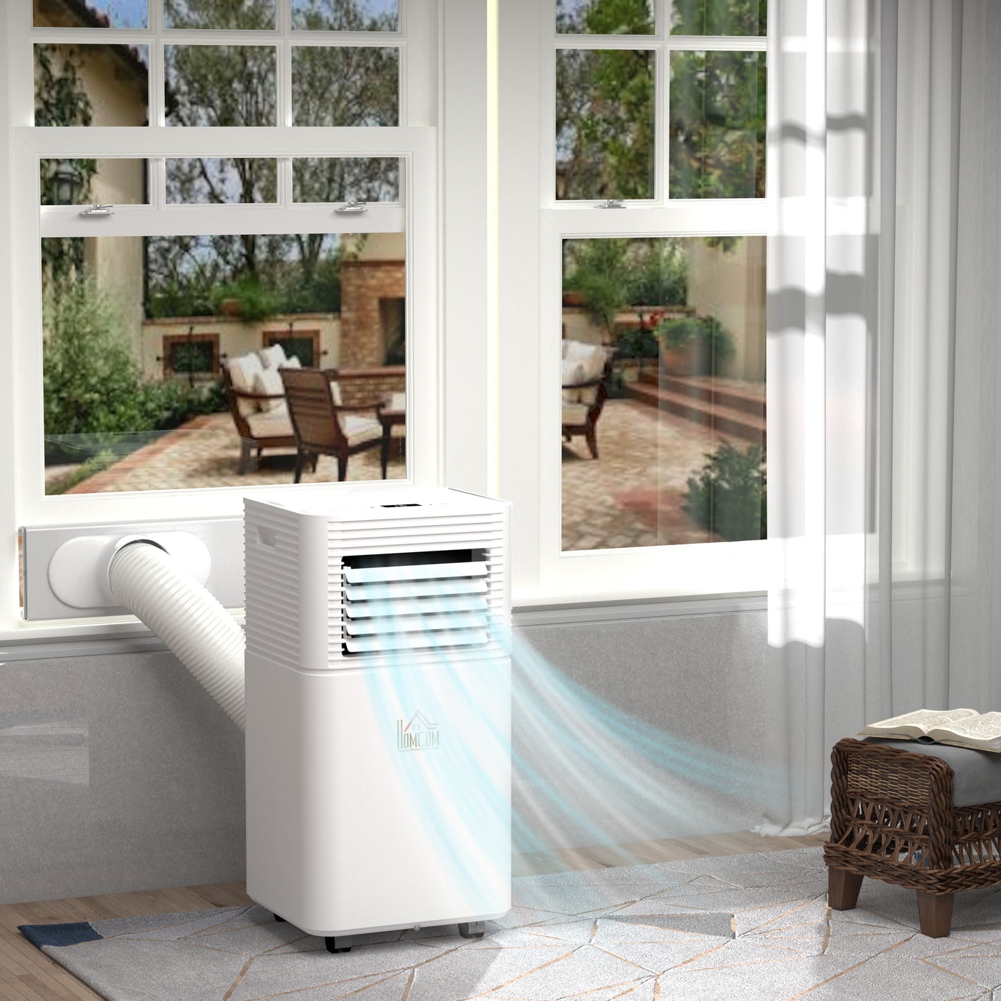 8000 BTU Portable Air Conditioner with Fan & Dehumidifier Mode, Quiet AC Unit with Remote Control, 24-Hour Timer, White Kids Crystal