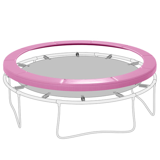 Trampoline Safety Upgrade: 12FT Edge Protection Spring Cover Pad, Waterproof Tear-Resistant, No Pole Holes, Pink Kids Crystal