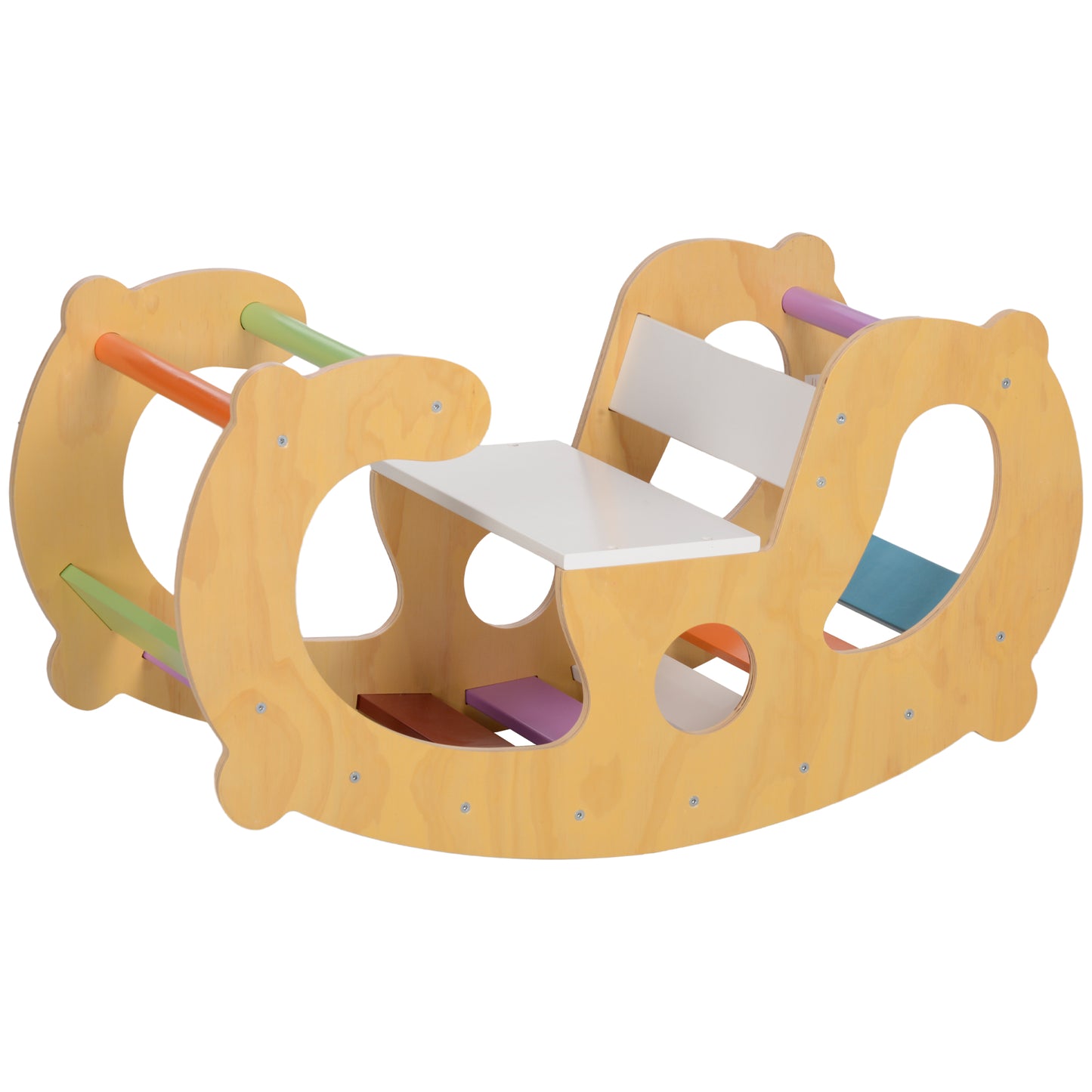 2 in 1 Wooden Arch Ladder Baby Rocker for Toddlers 18-48 Months Kids Crystal