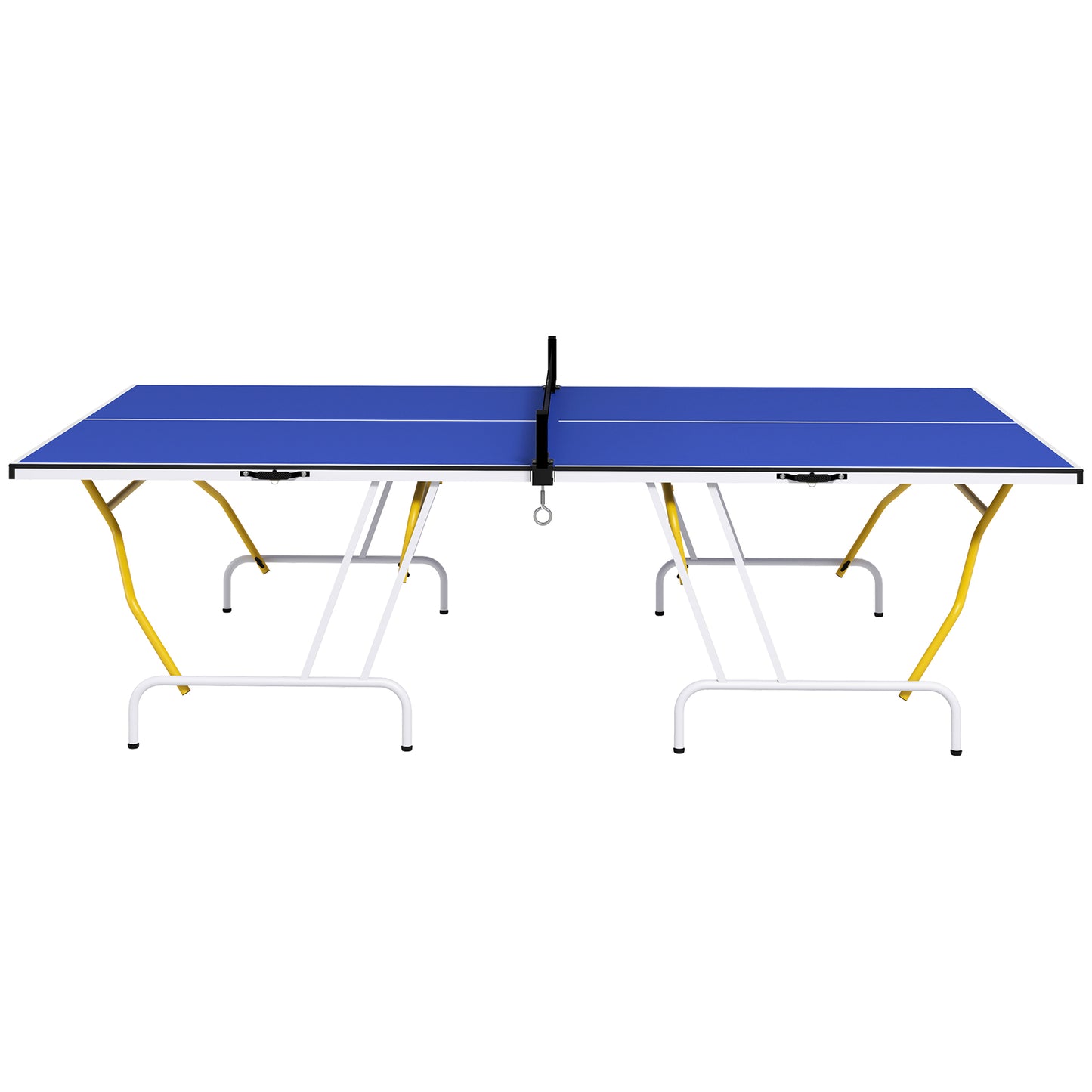 Full Size Table Tennis Table, Folding Ping Pong Table with Paddles and Balls, Blue Kids Crystal