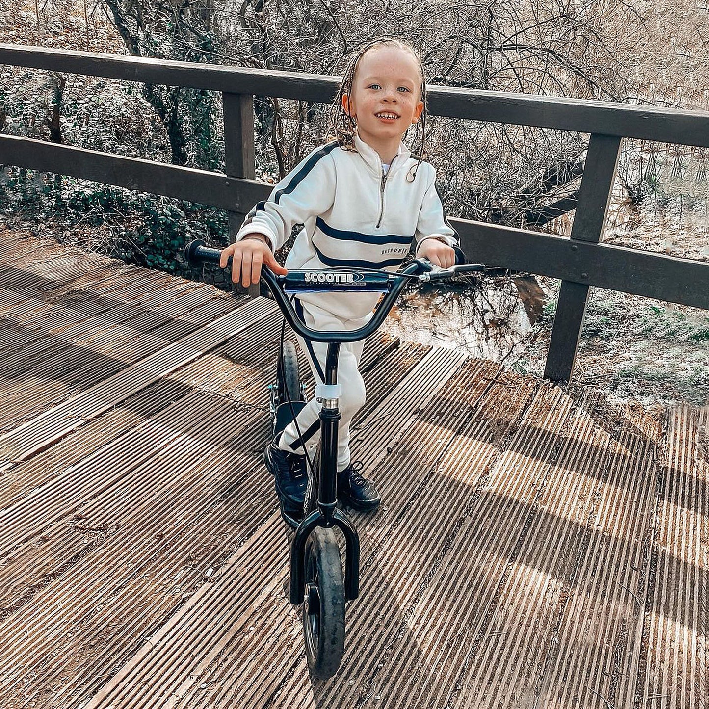 Street Cruiser: Kids Scooter Street Bike with 12" Tire for Ages 5+, Ride-On Toy, Black Finish Kids Crystal