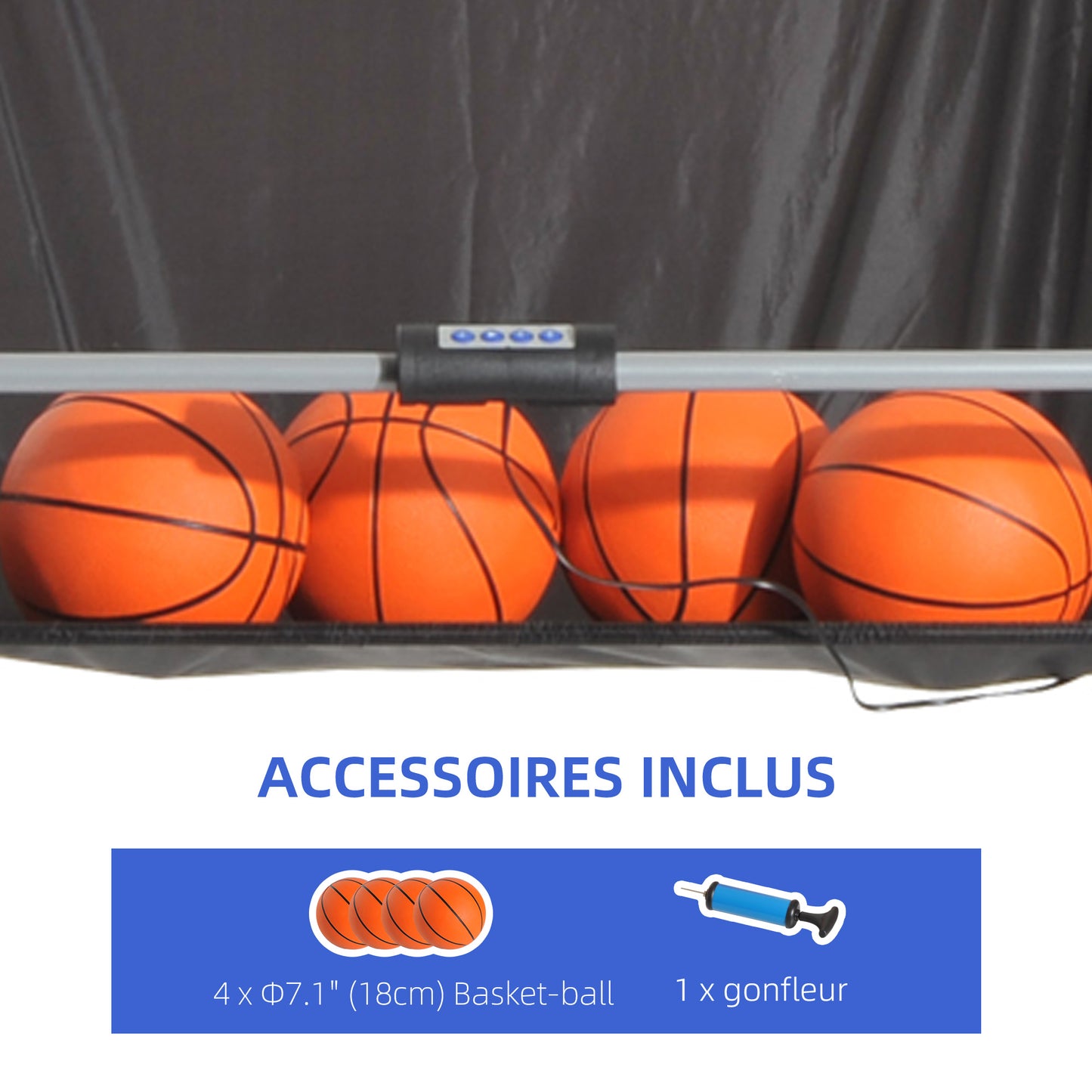 Arcade Style Double Shot Basketball Game Indoor Electronic Scoring System Foldable Design with 4 Balls Kids Crystal