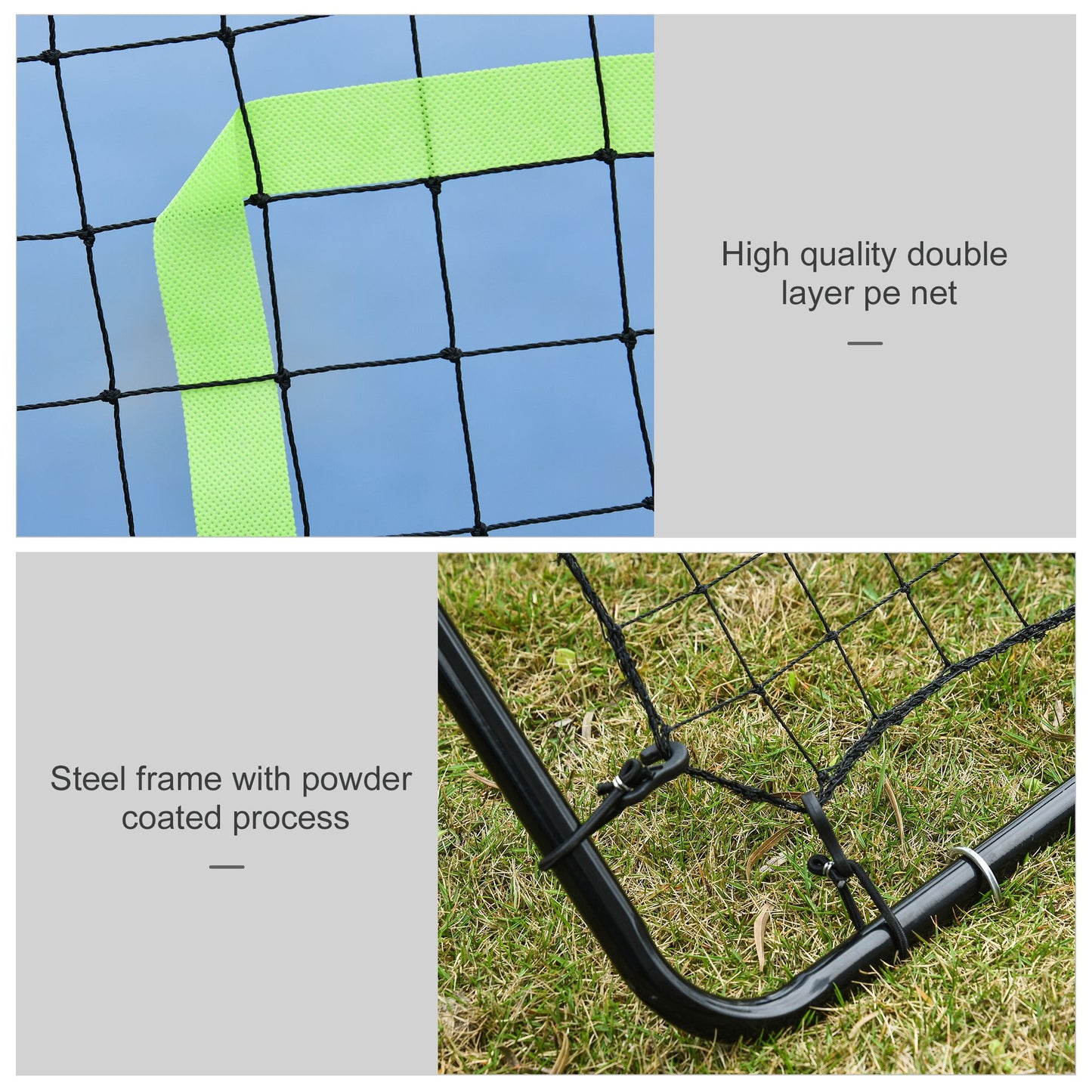 Multi-use Sports Rebounder Net Pitchback Sreen Target Throwing Pitching Fielding Catching Practice Trainer Adjustable Angle Kids Crystal