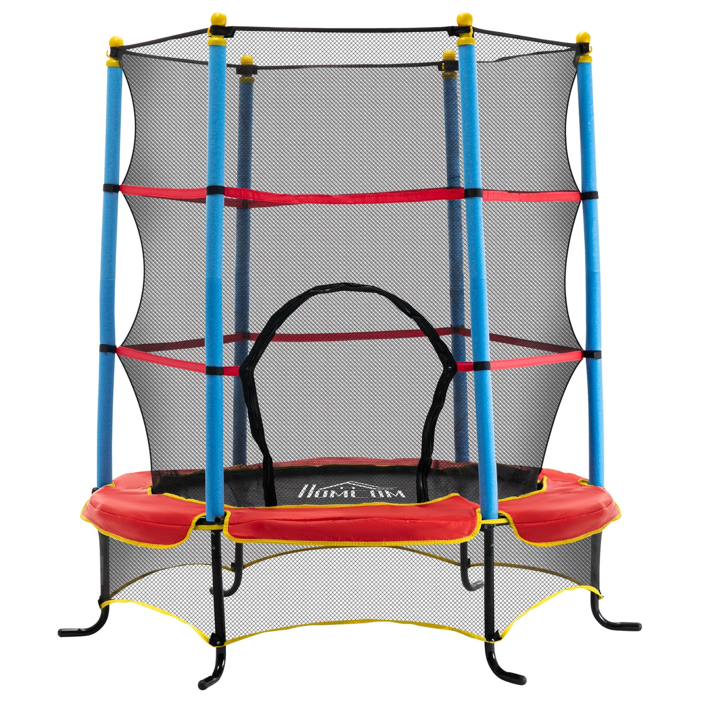 65" Kids Mini Trampoline Safety Enclosure Net Zipper Pad Indoor Outdoor Bouncer Exercise Toy 3-6 Years Kids Crystal