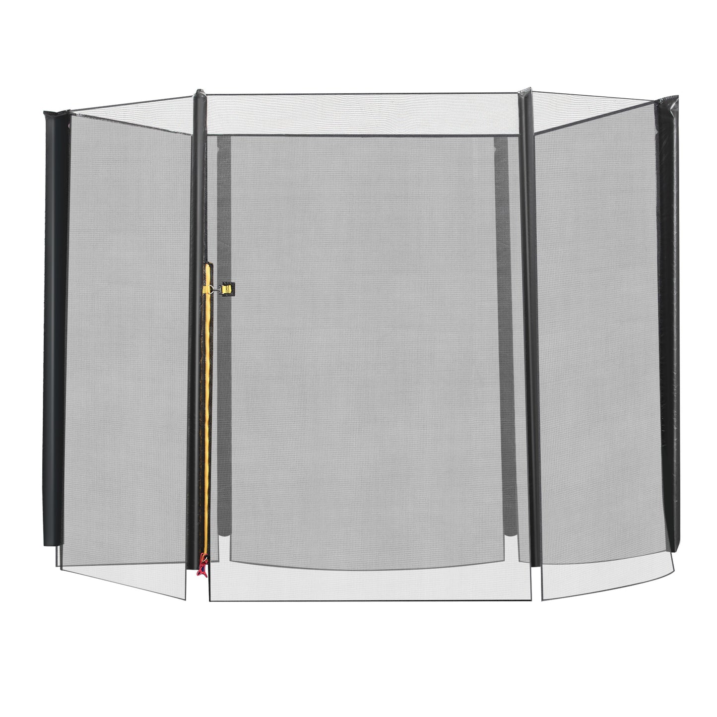 8FT Trampoline with Enclosure Net Safety Outdoor Bounce Jump 6 Poles Black Kids Crystal