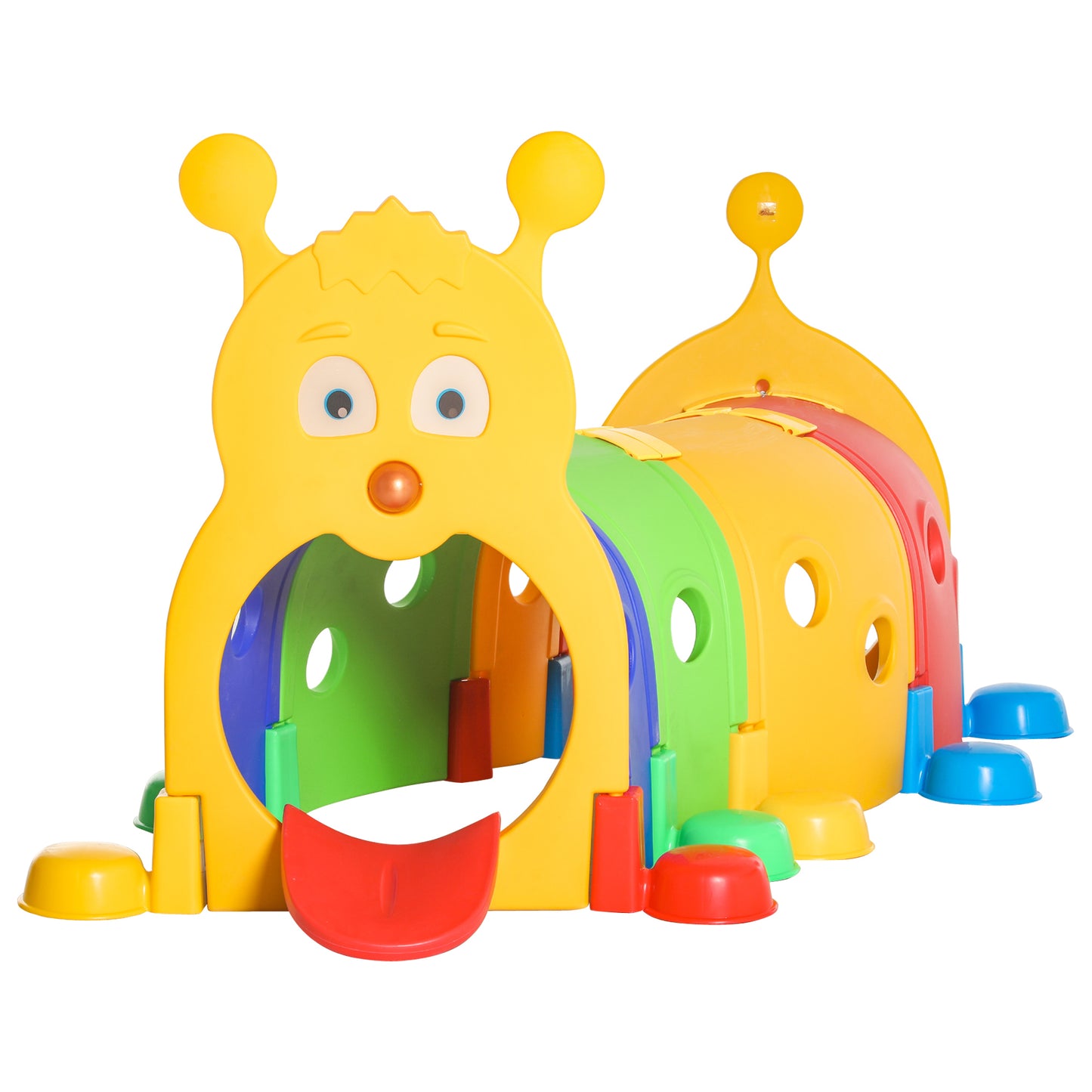 Kids Caterpillar Tunnel Climb-N-Crawl Toy Indoor Outdoor Play Multicolor for Ages 3-6 Kids Crystal