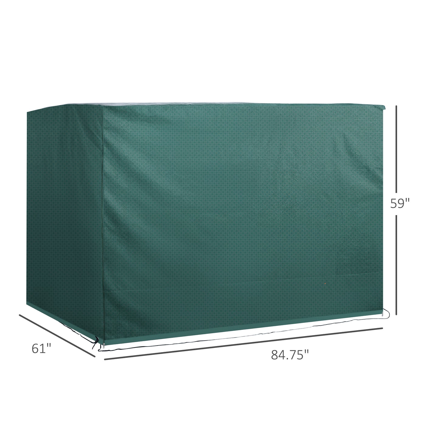 7x5x5ft H Large Patio Swing Chair Cover Outdoor Garden Furniture Protector, All-weather Rain and UV Blocks, Dark Green Kids Crystal