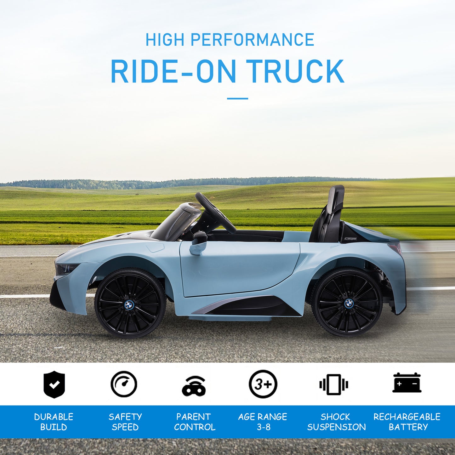 6V Kids Ride-On BMW: Remote Control, 2 Speeds, Lights, MP3, Power Indicator Kids Crystal