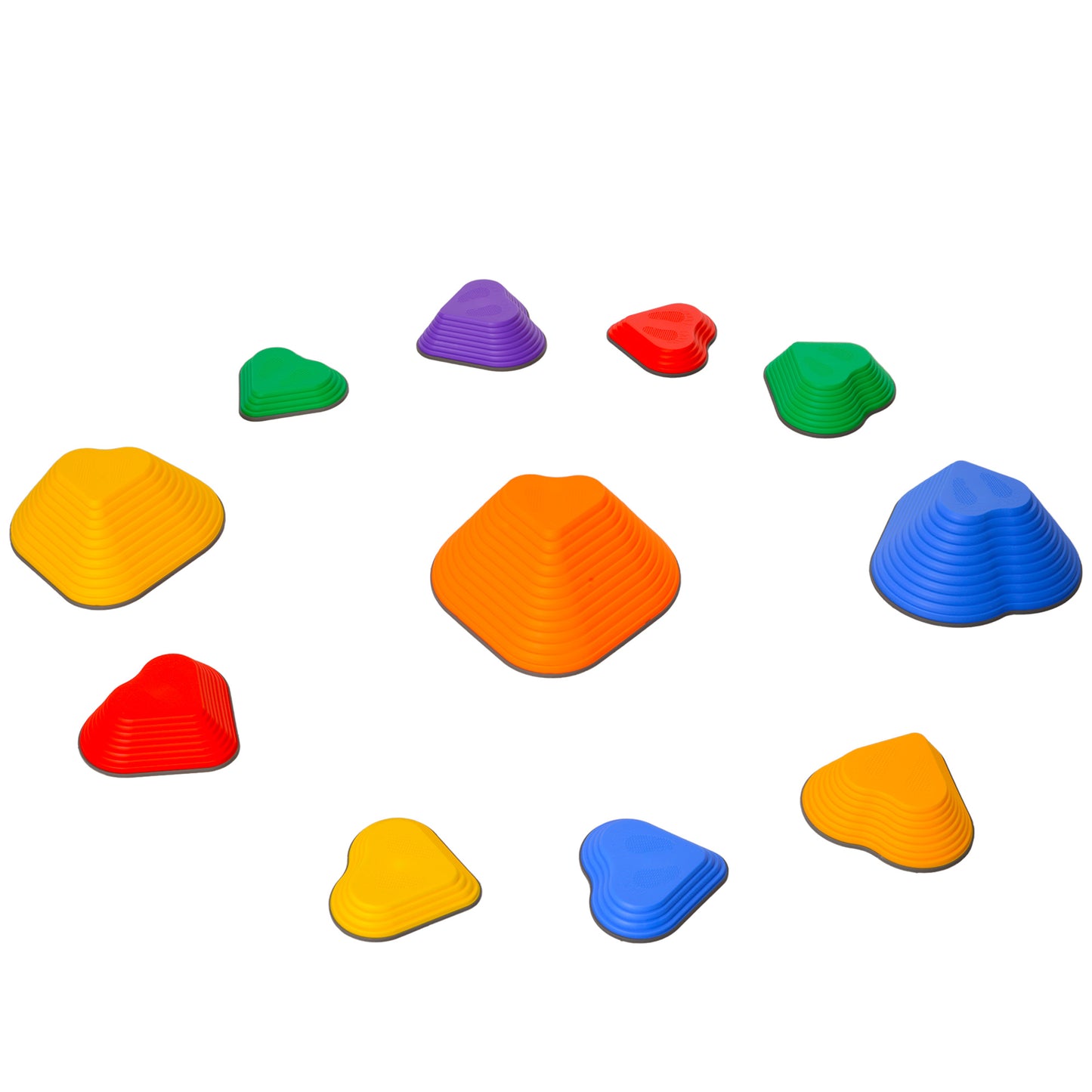 11PCs Non-Slip Stackable Kids Stepping Stones, Heart-Shaped Kids Crystal