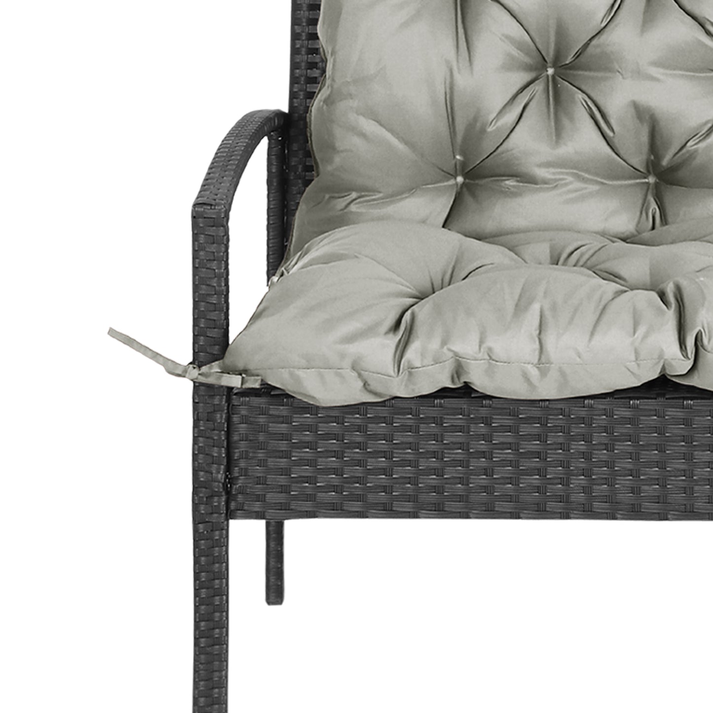 2-Seater Swing Chair Cushion Replacement with Backrest for Garden Bench Indoor Outdoor Use 39.4"x38.6" Grey
