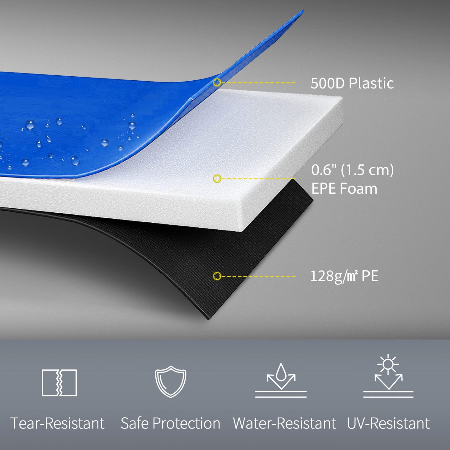 14FT Trampoline Spring Cover, Trampoline Pad Replacement, Waterproof and Tear-Resistant, Multi-Colored Kids Crystal