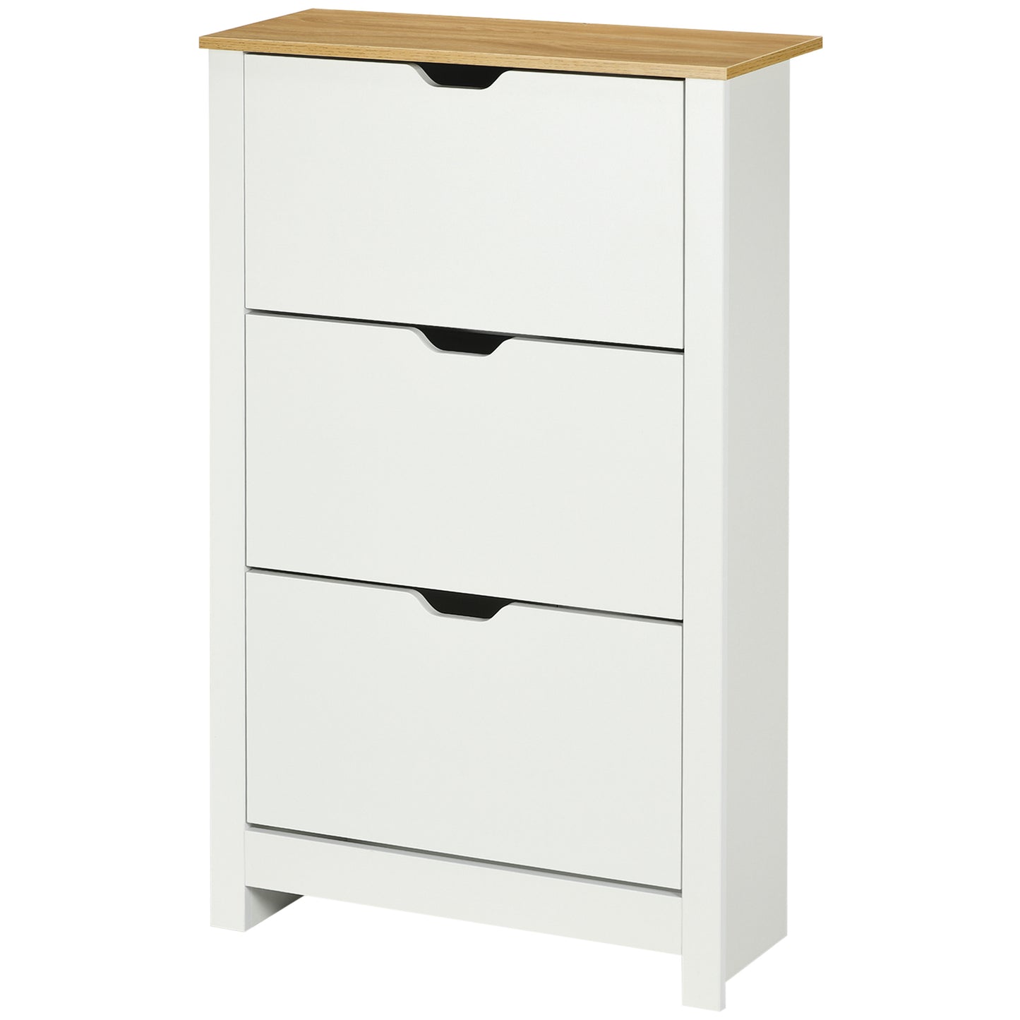 Shoe Storage Cabinet with 3 Flip Drawers and Adjustable Shelves for 18 Pairs of Shoes, White Kids Crystal