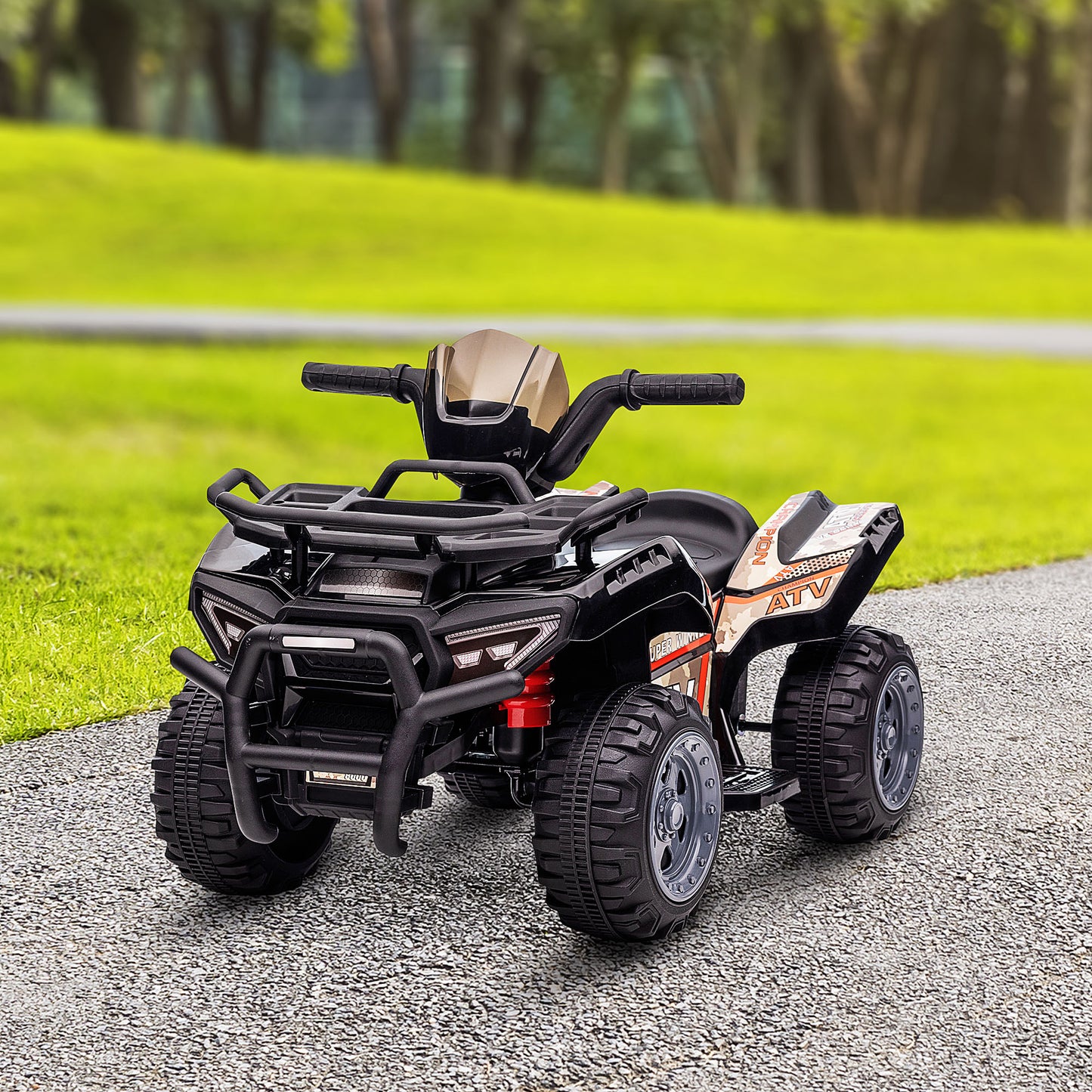 Ride-On ATV: 6V Battery Powered, Four Wheeler, Headlights, 18-36 Months, Black, Toddler Quad Kids Crystal