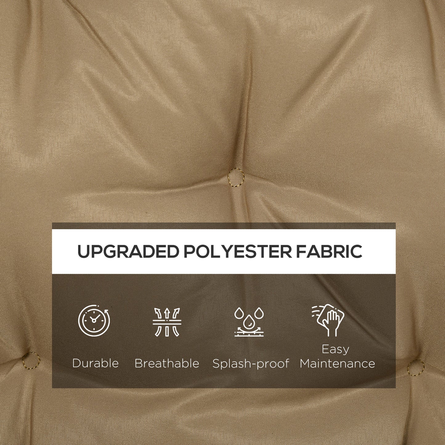 3 Seater Outdoor Seat Pads Bench Swing Chair Replacement Cushions Backrest for Patio Garden, Khaki Kids Crystal