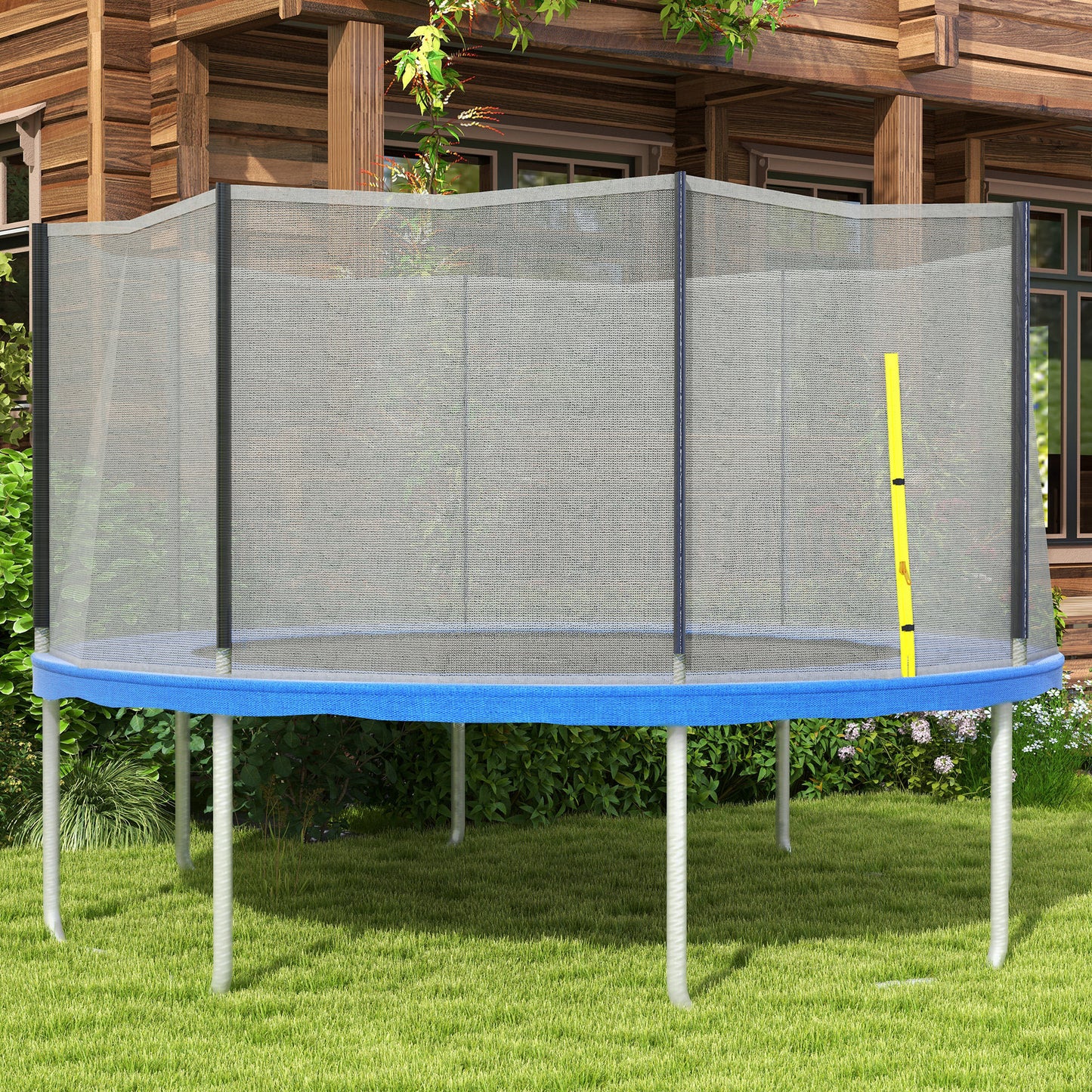 Trampoline Net Enclosure for 14ft Round Trampoline with 8 Straight Poles Poles Not Included Zippered Entrance, Black Kids Crystal