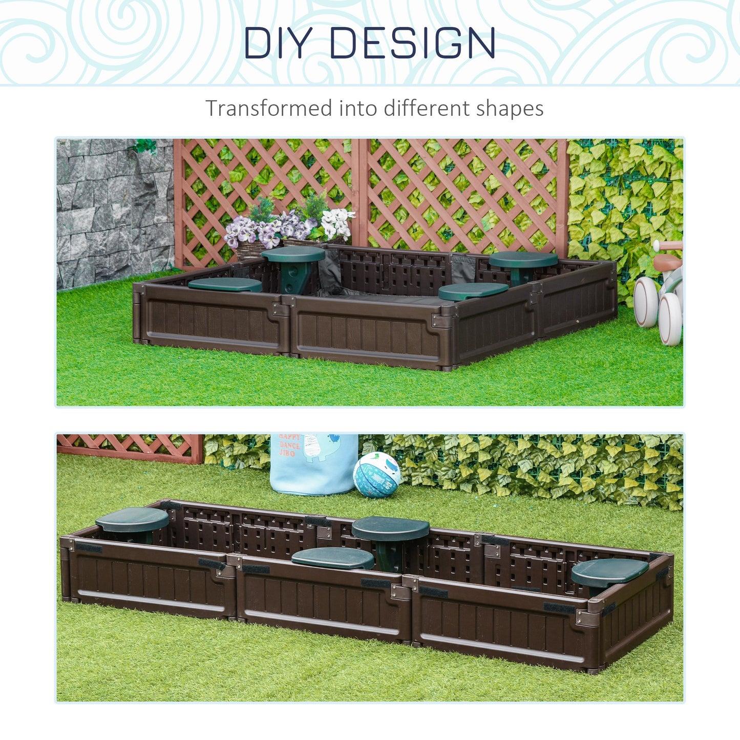 Shaded Sandbox: Childrens Outdoor Sandbox with Shade Canopy, Bottom Liner, Durable Play Area for Ages 3-12, Backyard Brown Kids Crystal
