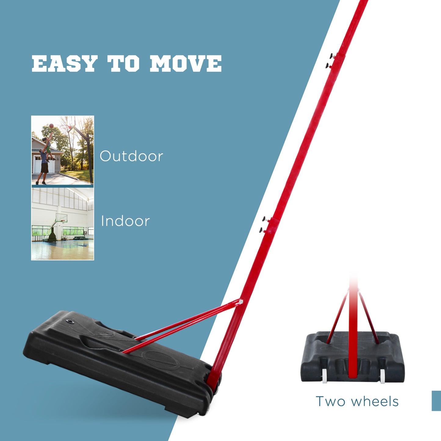 Elevate Your Game: Portable Basketball Hoop System, 6.9'-8.5' Adjustable Height for All Ages Kids Crystal
