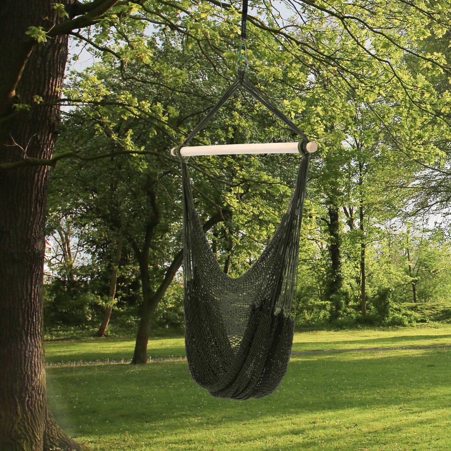 Nylon Woven Hammock Chair Air Sky Hanging Swing Portable Outdoor Indoor Relaxation Kids Crystal
