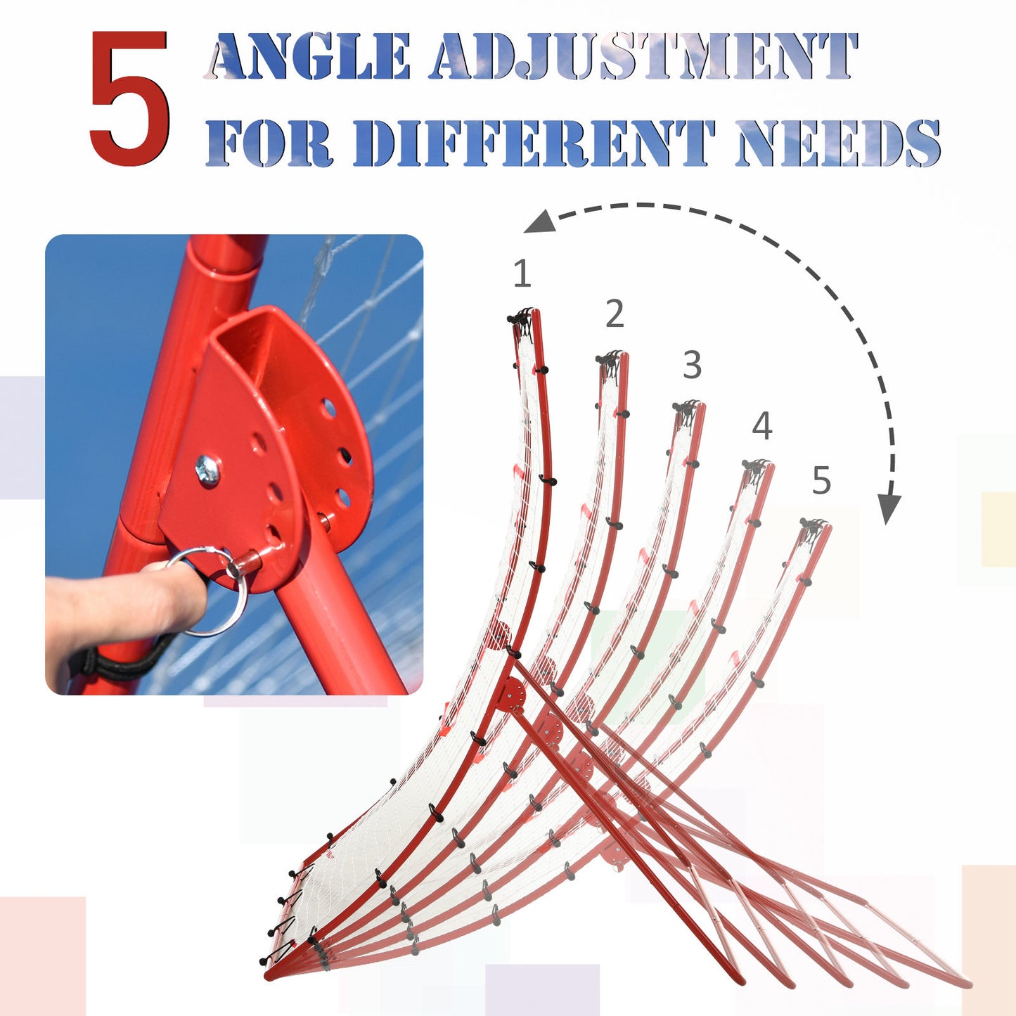 Adjustable Rebounder Goal for Baseball Football Basketball Volleyball 5 Angles Daily Training Kids Crystal