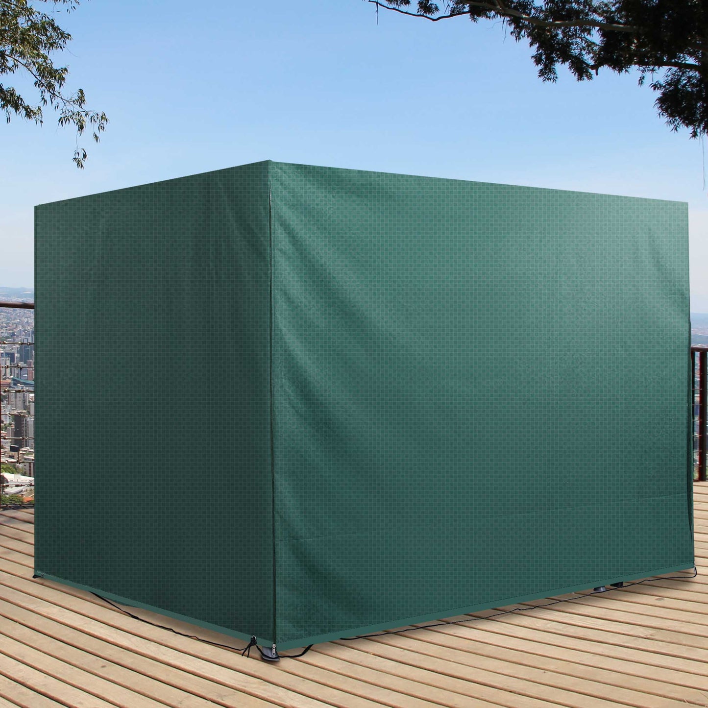 7x5x5ft H Large Patio Swing Chair Cover Outdoor Garden Furniture Protector, All-weather Rain and UV Blocks, Dark Green Kids Crystal