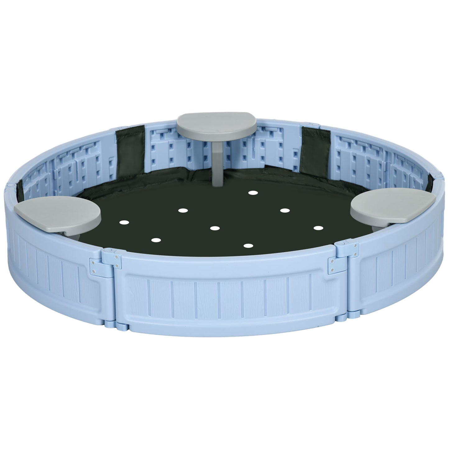 Kids Outdoor Sandbox Cover Bottom Fabric Liner 3-12 Years Light Blue Play Area Toy Kids Crystal