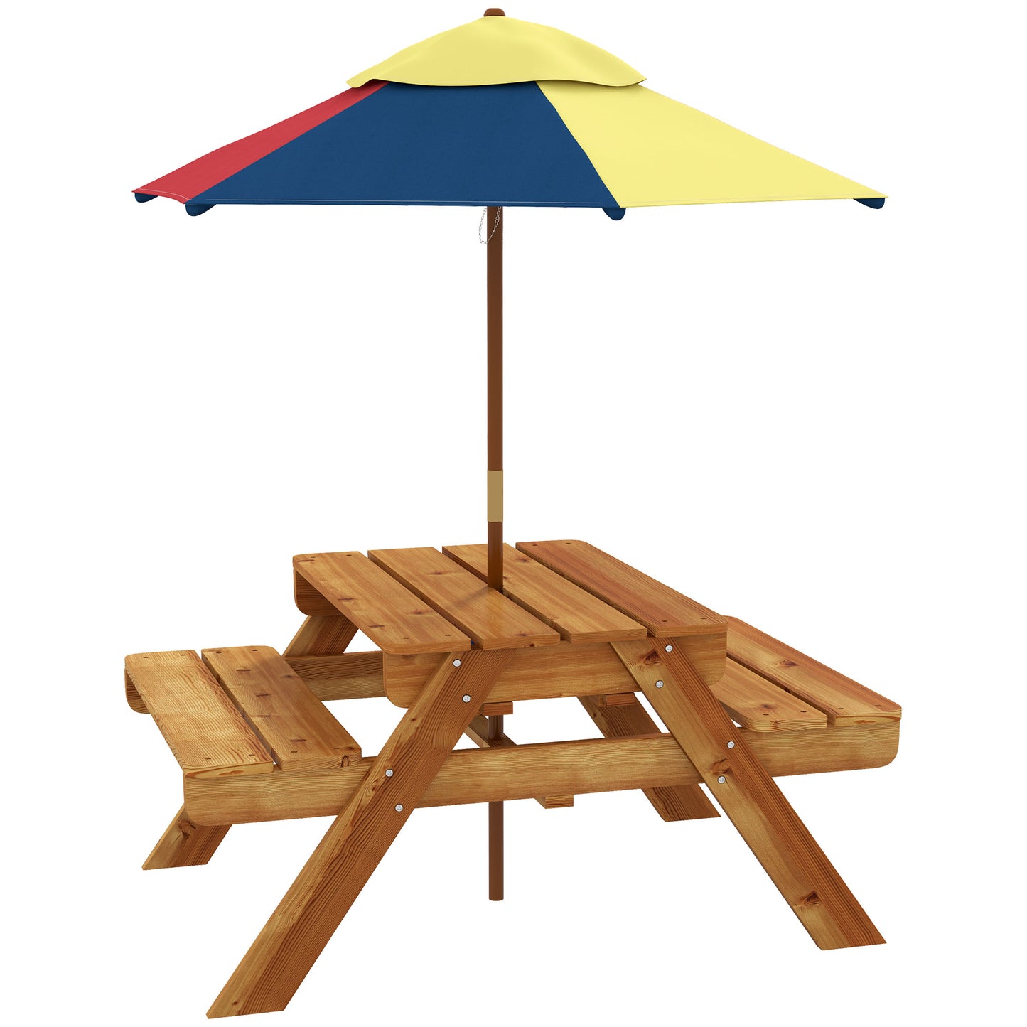 Toddler Water Table Kids Sand & Water Table with Removable Foldable Umbrella for Patio Lawn Garden, Aged 3-6 Years Old