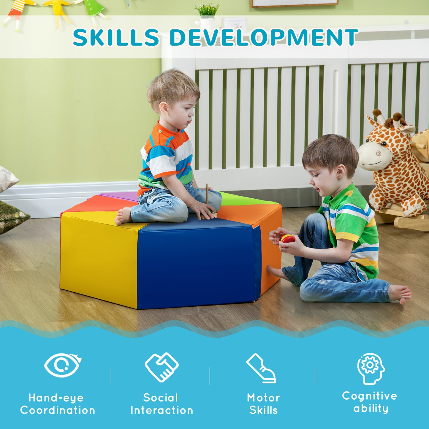 2-Piece Foam Crawl & Climb Set: Soft Play Set for Indoor Baby Activities