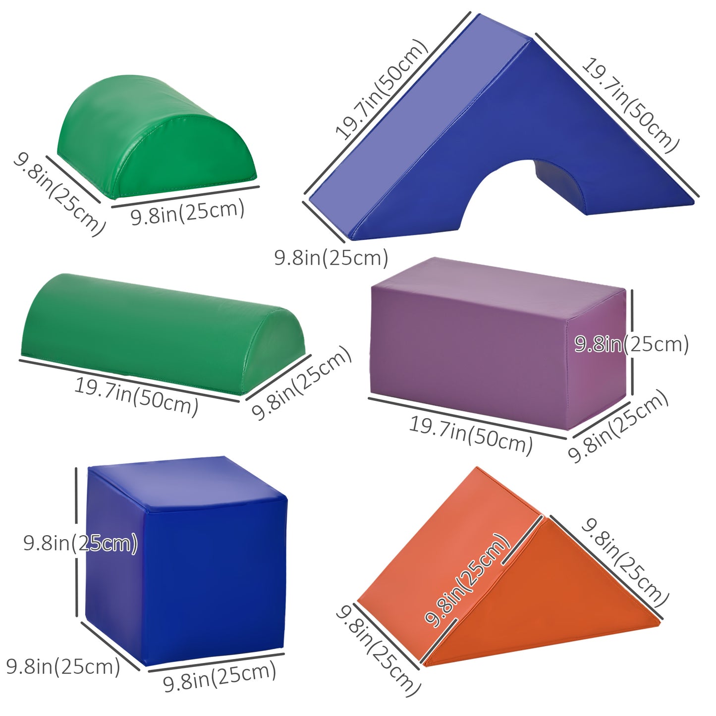 11-Piece Soft Play Blocks Kids Climb Crawl Gym Foam Building Stacking Non-Toxic Learning Toy