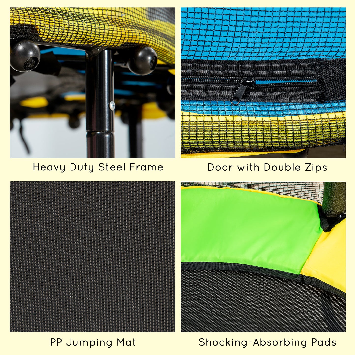 4.6FT Trampoline for Kids with Enclosure Net for Ages 3-10, Indoor Outdoor Use, Black Kids Crystal