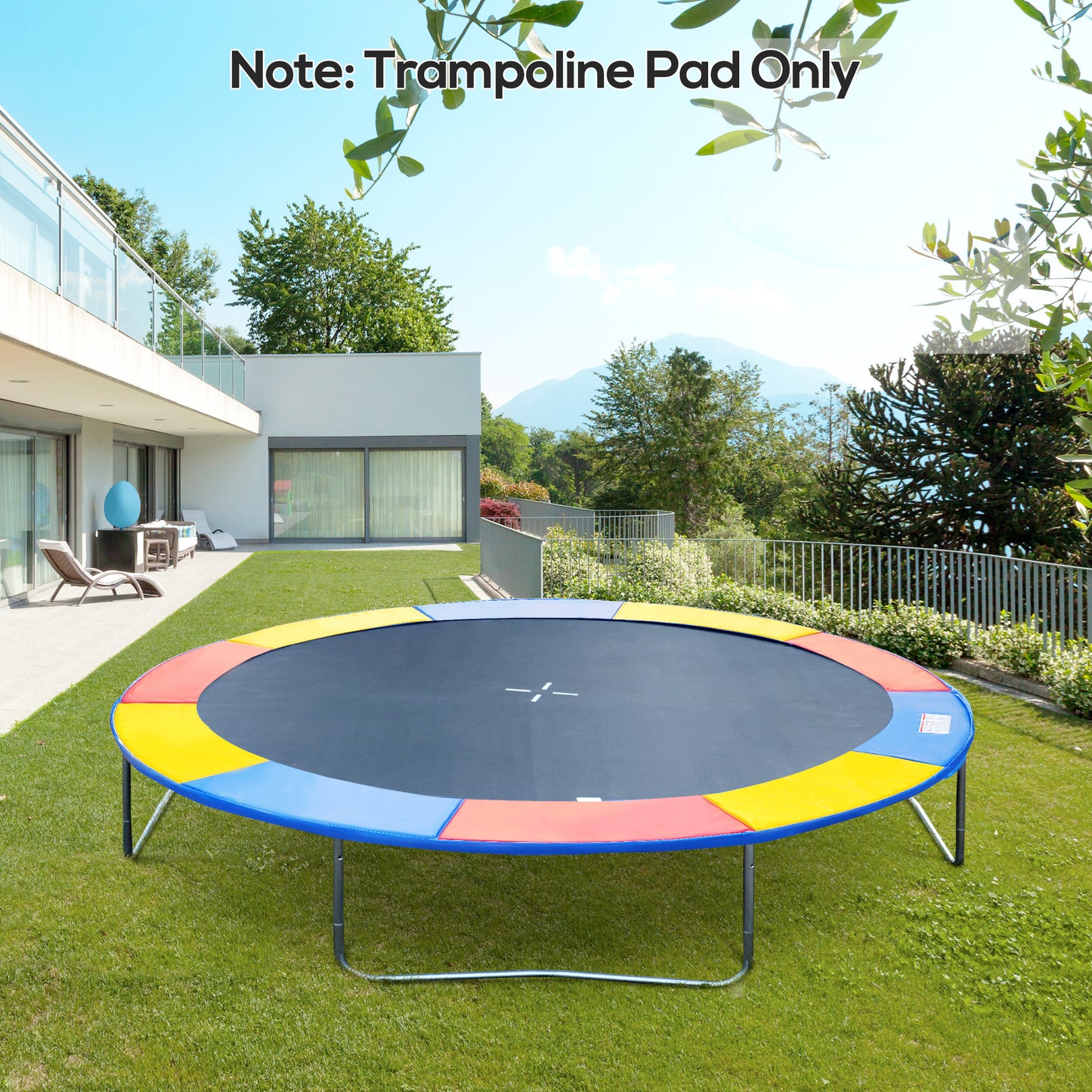 8ft Trampoline Pad Safety Foam Replacement Jump Cover Colorful Kids Crystal