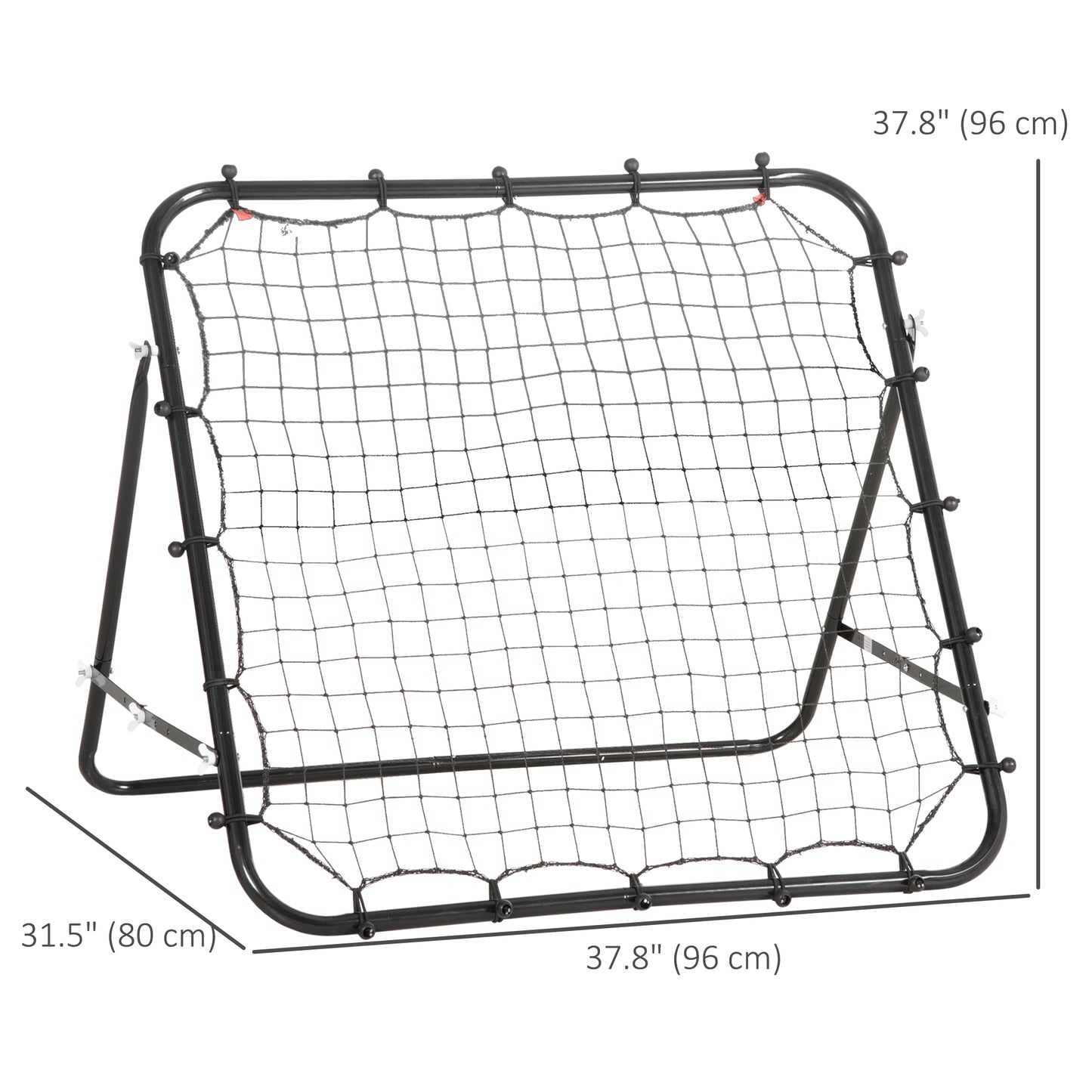 Volleyball Rebounder Net Football Training Aid Kickback Target Play Black Kids Crystal
