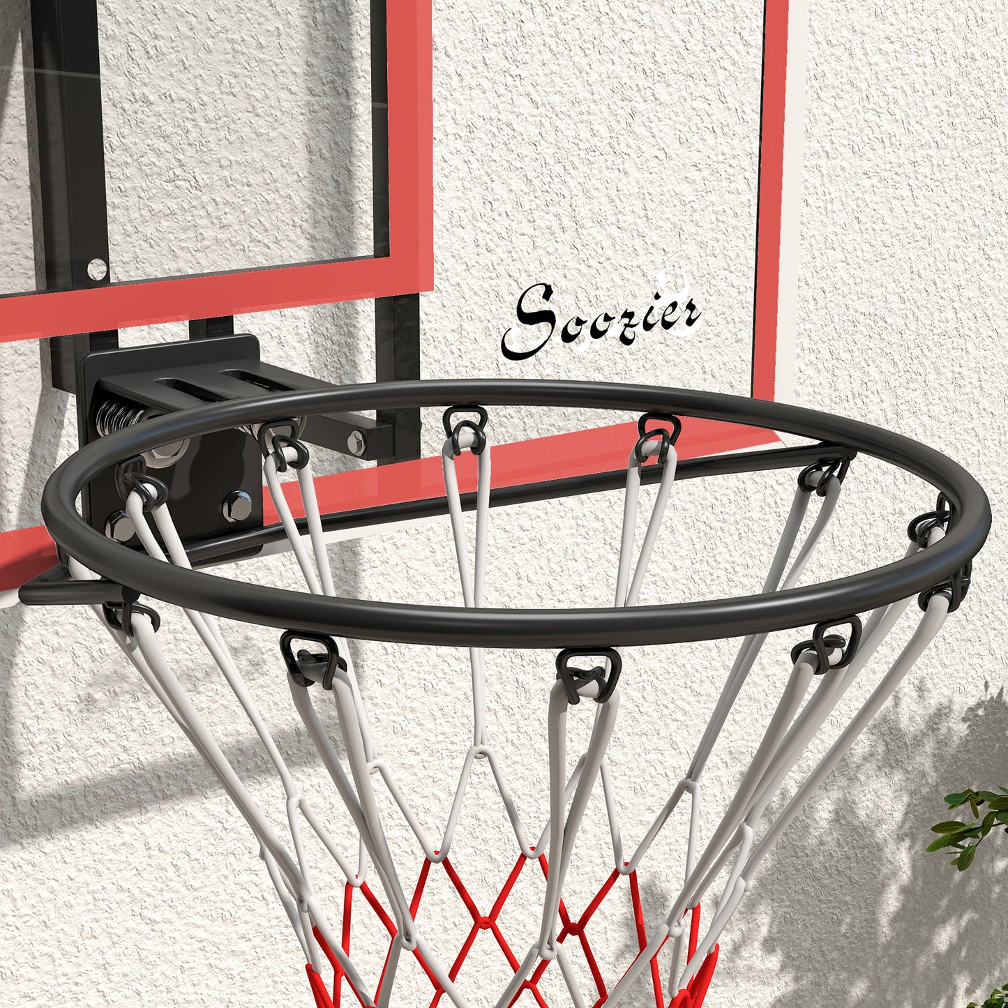 Wall Mounted Basketball Hoop with 43'' x 30'' Shatter Proof Backboard, for Indoor and Outdoor, White Kids Crystal