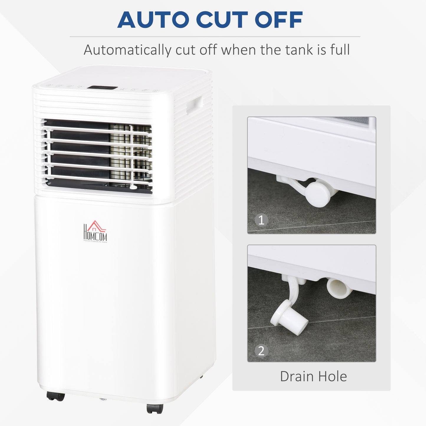 10000 BTU Portable Air Conditioner with Fan & Dehumidifier Mode, Quiet AC Unit with Remote Control, 24-Hour Timer, White