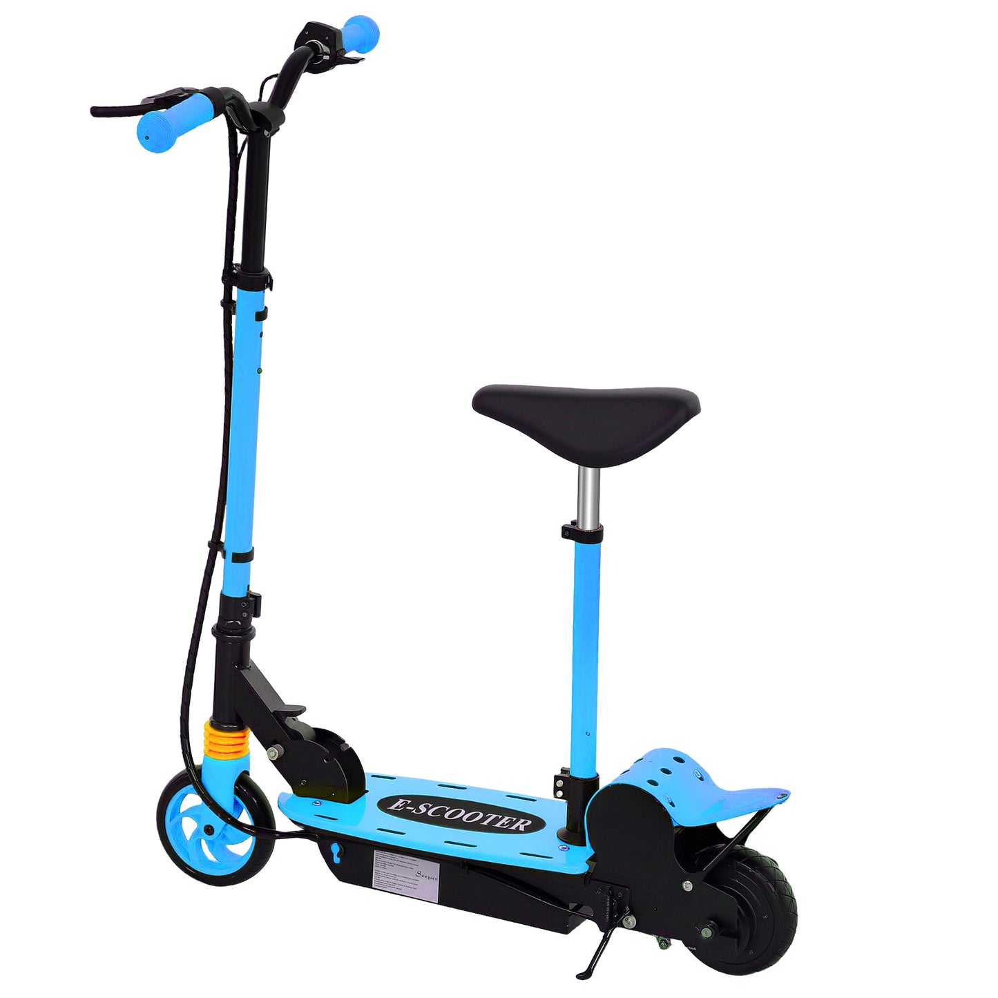 Foldable Electric Scooter for Kids Ages 6-14, with Seat and 2 Adjustable Heights, Max 6km Range & 12km/h, Blue Kids Crystal