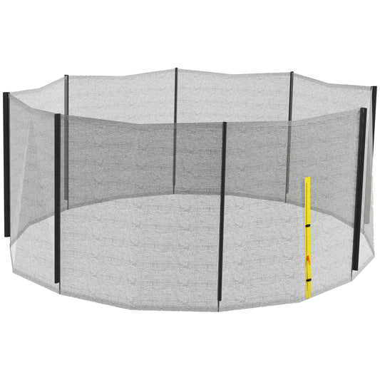 Trampoline Net Enclosure for 14ft Round Trampoline with 8 Straight Poles Poles Not Included Zippered Entrance, Black Kids Crystal