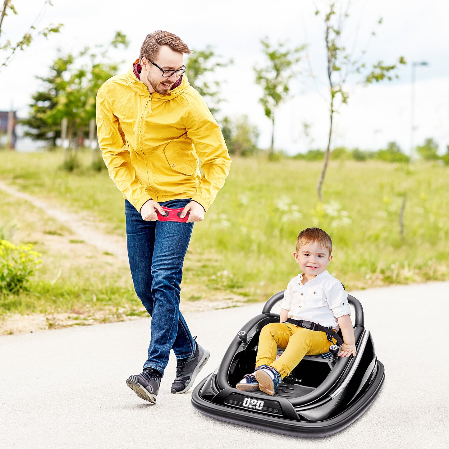 12V Kids Bumper Car: 360° Rotation, Twin Motor, Remote Control, LED Lights, Belt Kids Crystal