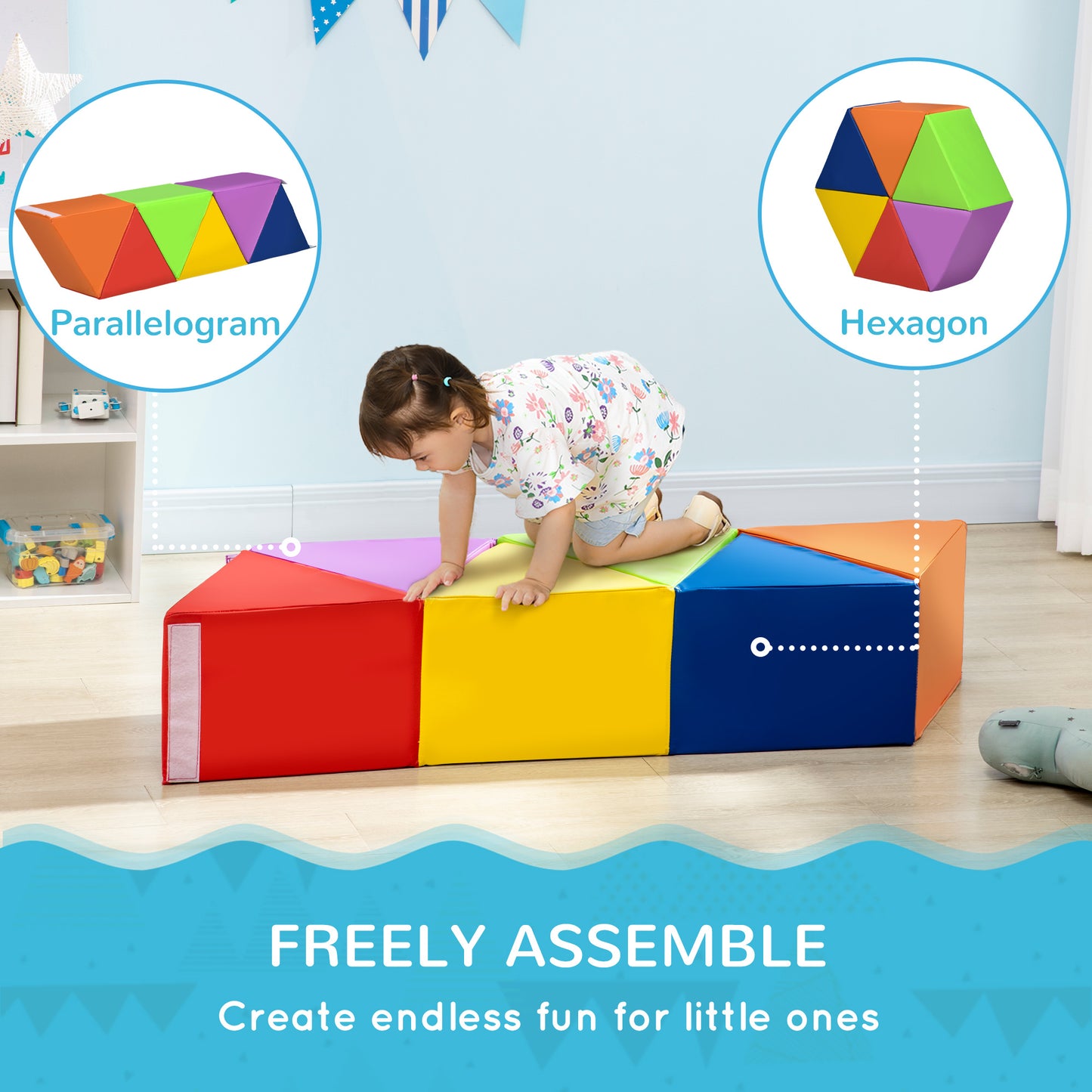 2-Piece Foam Crawl & Climb Set: Soft Play Set for Indoor Baby Activities