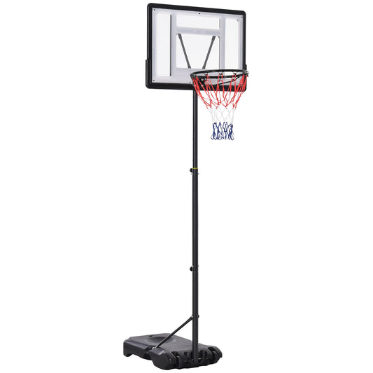 61"- 82.75" H Basketball Stand and Hoop Backboard Adjustable w/ Wheels For Kids Youth Outdoor Kids Crystal