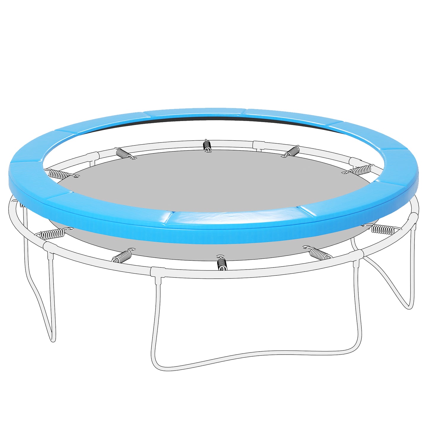 12ft Trampoline Replacement Pad Trampoline Spring Cover EPE Foam Light Blue Kids Crystal
