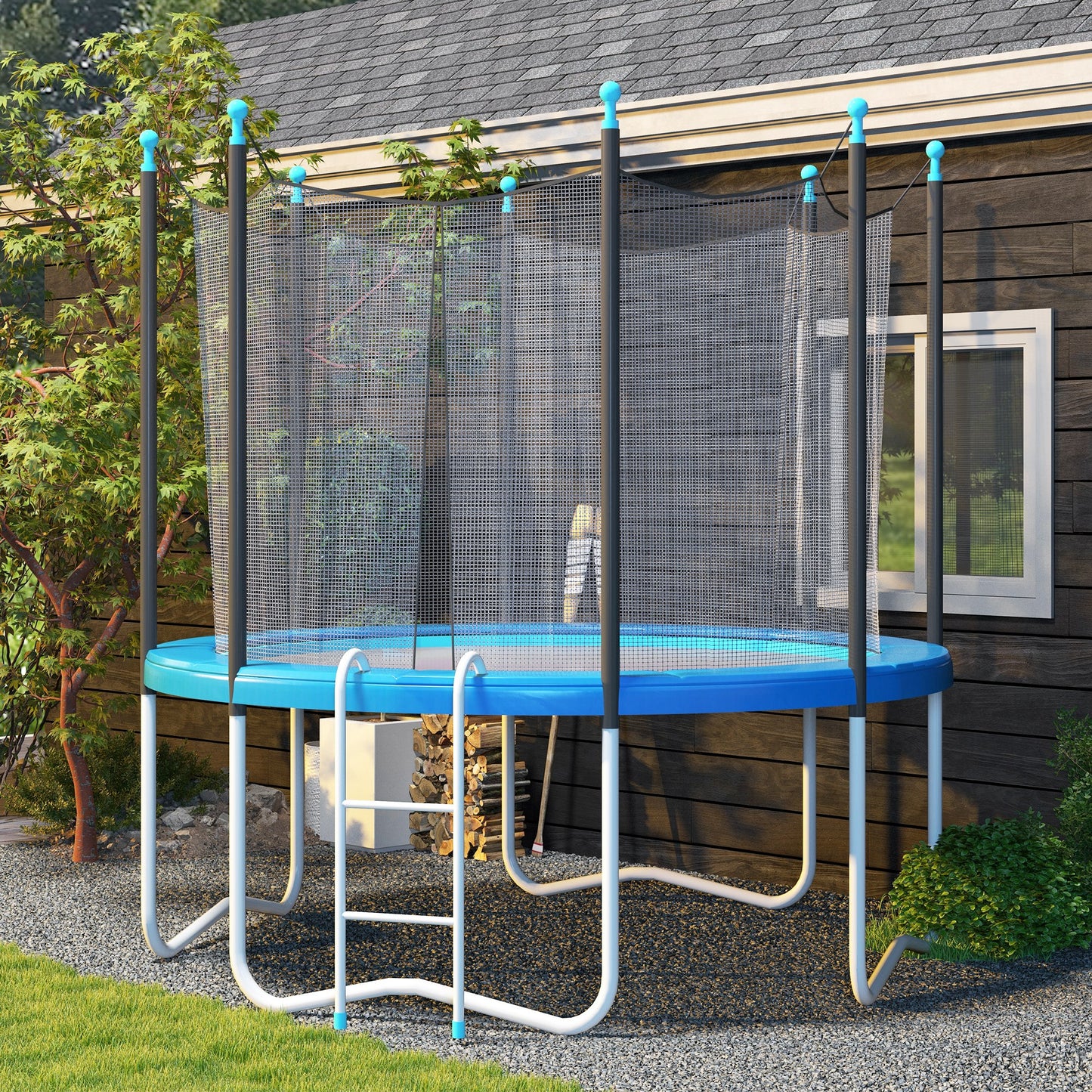 14ft Trampoline Safety Pad Replacement Bounce Mat Cover Jump Exercise Fitness Accessory Light Blue Kids Crystal