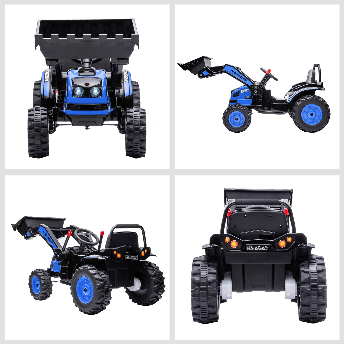 6V Kids Digger Ride On Excavator Battery Powered Tractor with Music Headlight Dual-Motor Yellow Kids Crystal