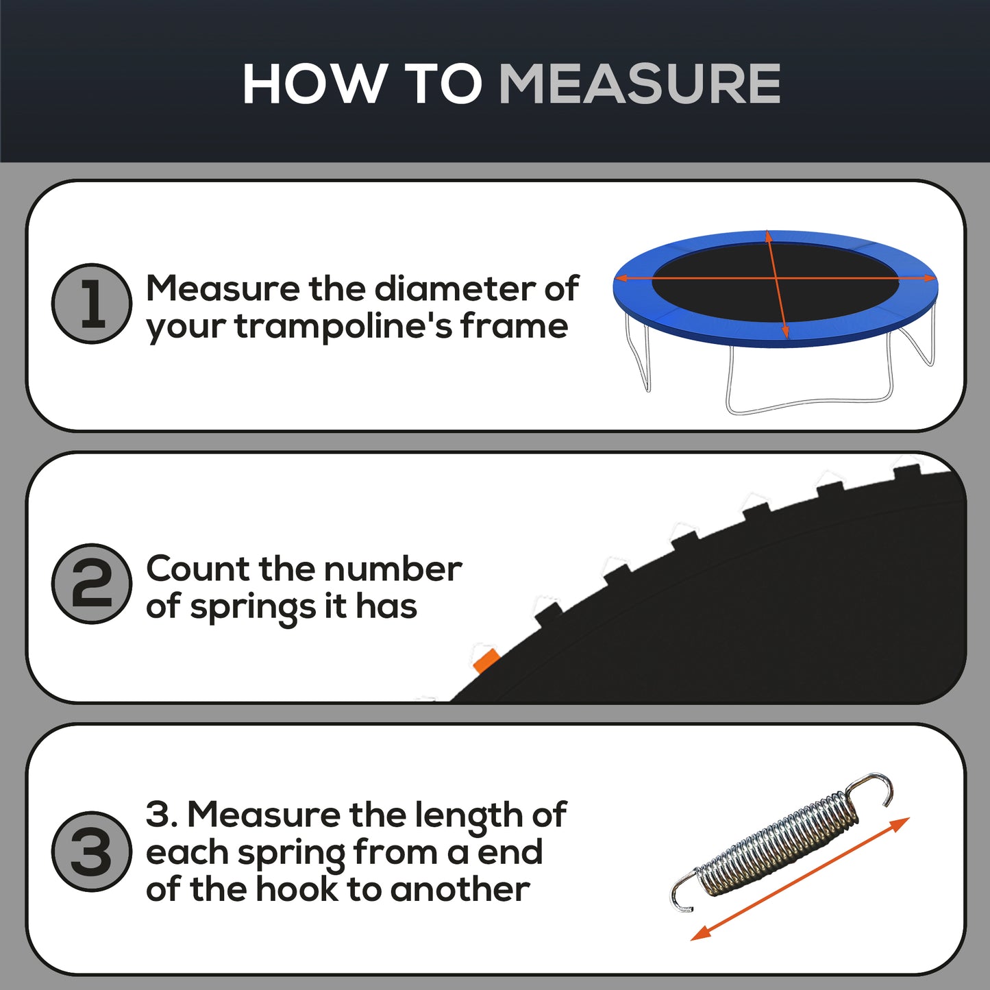 Trampoline Jumping Mat Replacement with Spring Tool 72 V-Hooks for 12ft Round Trampolines Black Kids Crystal