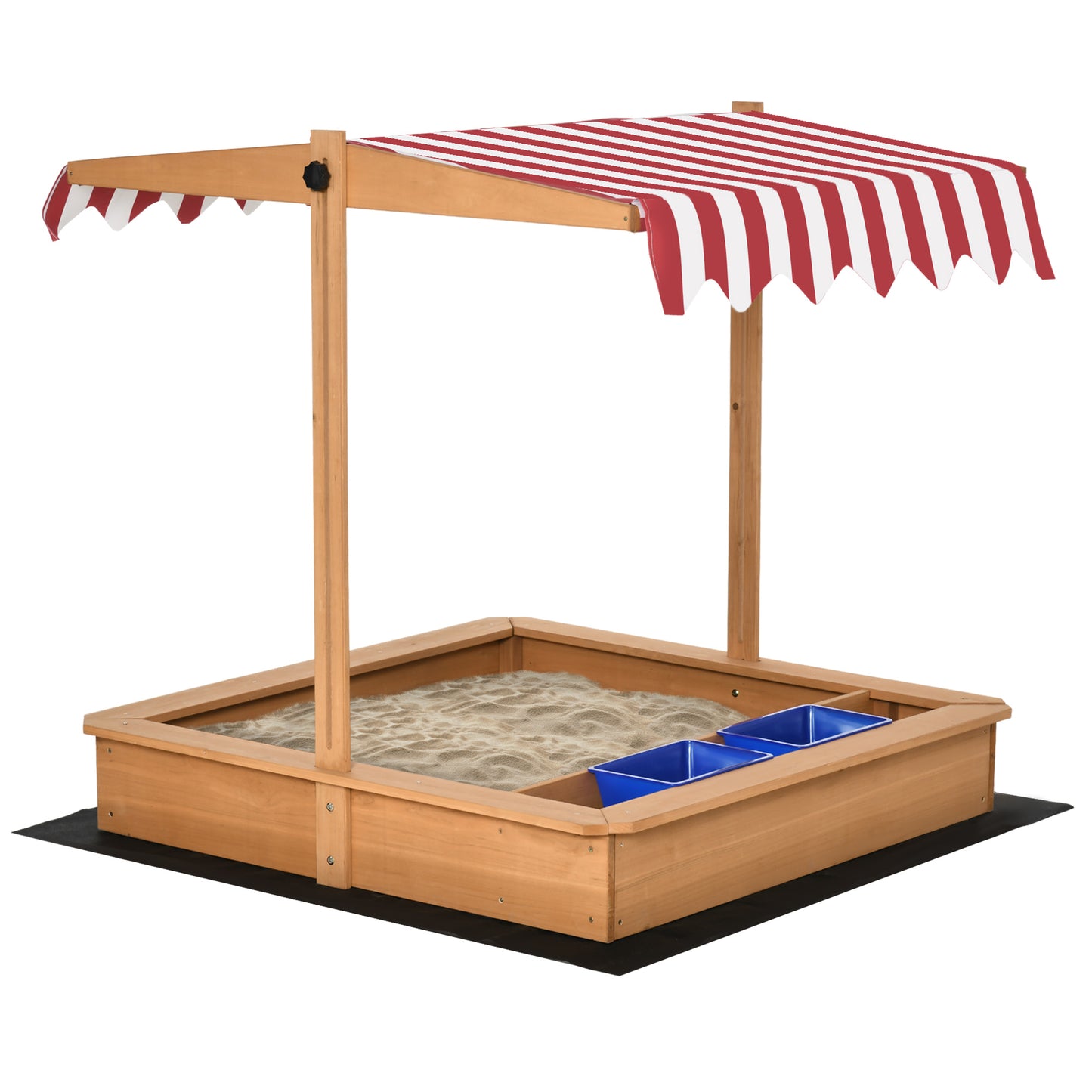 Children's Wooden Sandbox, Outdoor Sand Play Station for Boys & Girls 3-7 Years Old Kids Crystal