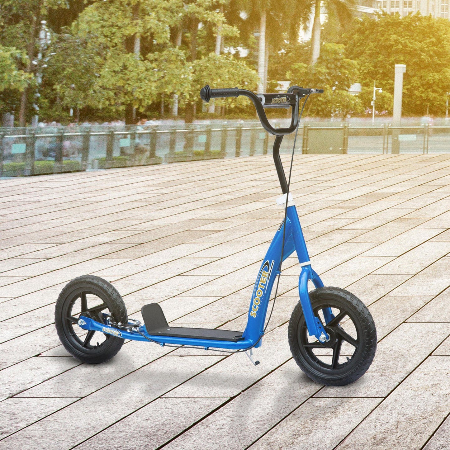 Kids Scooter Street Bike with 12 Tire for Ages 5+ Ride on Toy Blue Kids Crystal
