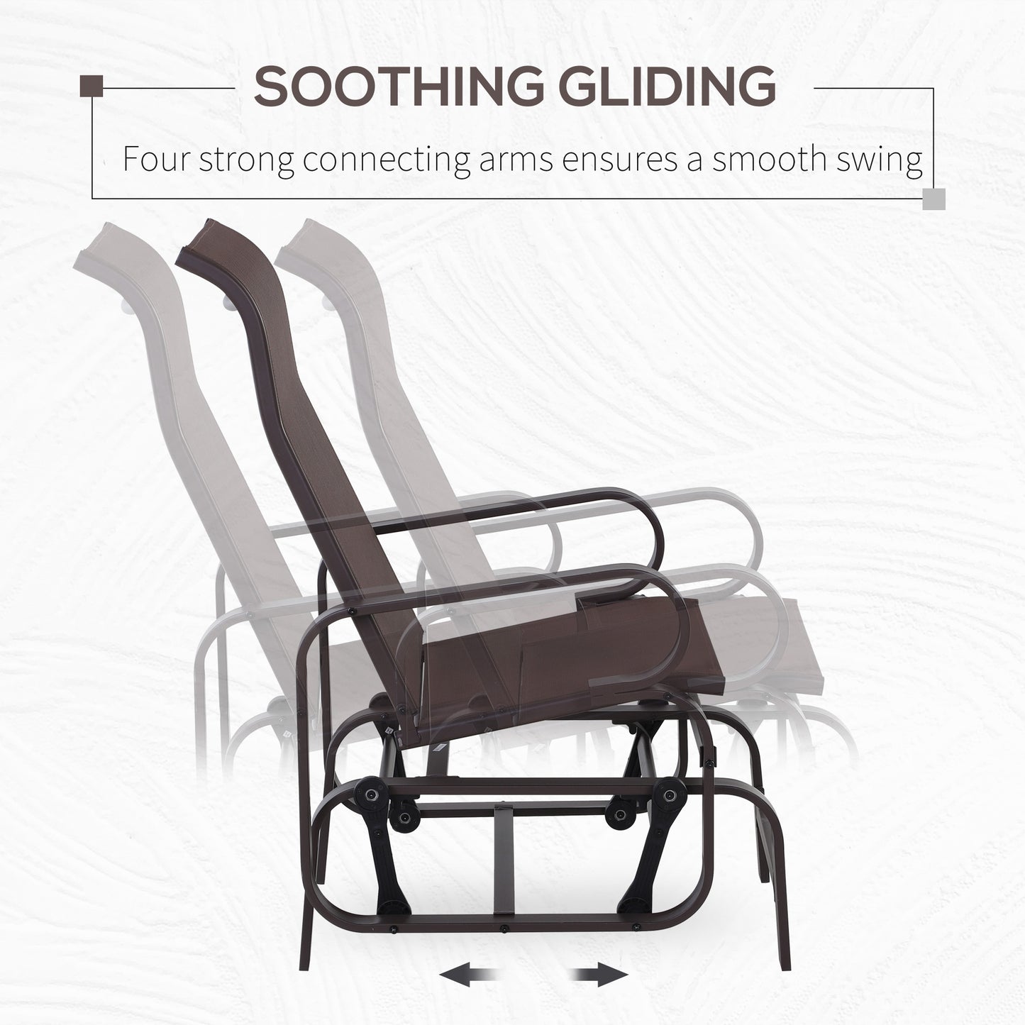 Patio Garden Glider Swing Chair Outdoor Mesh Rocking Gliding Seat Yard Porch Furniture Brown Kids Crystal