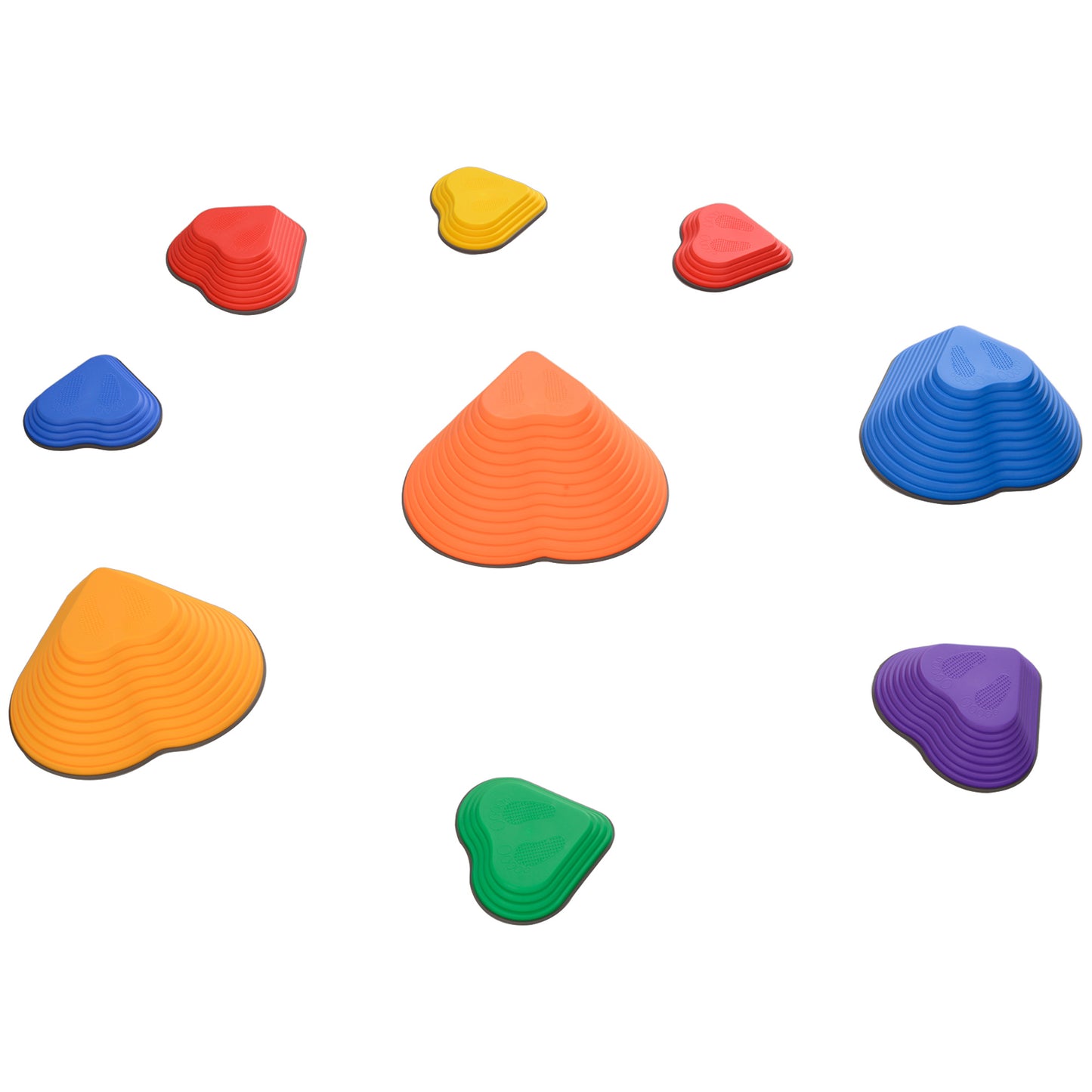 9PCs Non-Slip Stackable Kids Stepping Stones, Heart-Shaped Kids Crystal