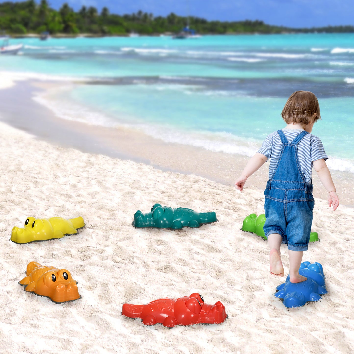 6pc Kids Balance Stepping Stones Anti-slip Edge Obstacle Course Play Equipment Indoor Outdoor Toys Kids Crystal