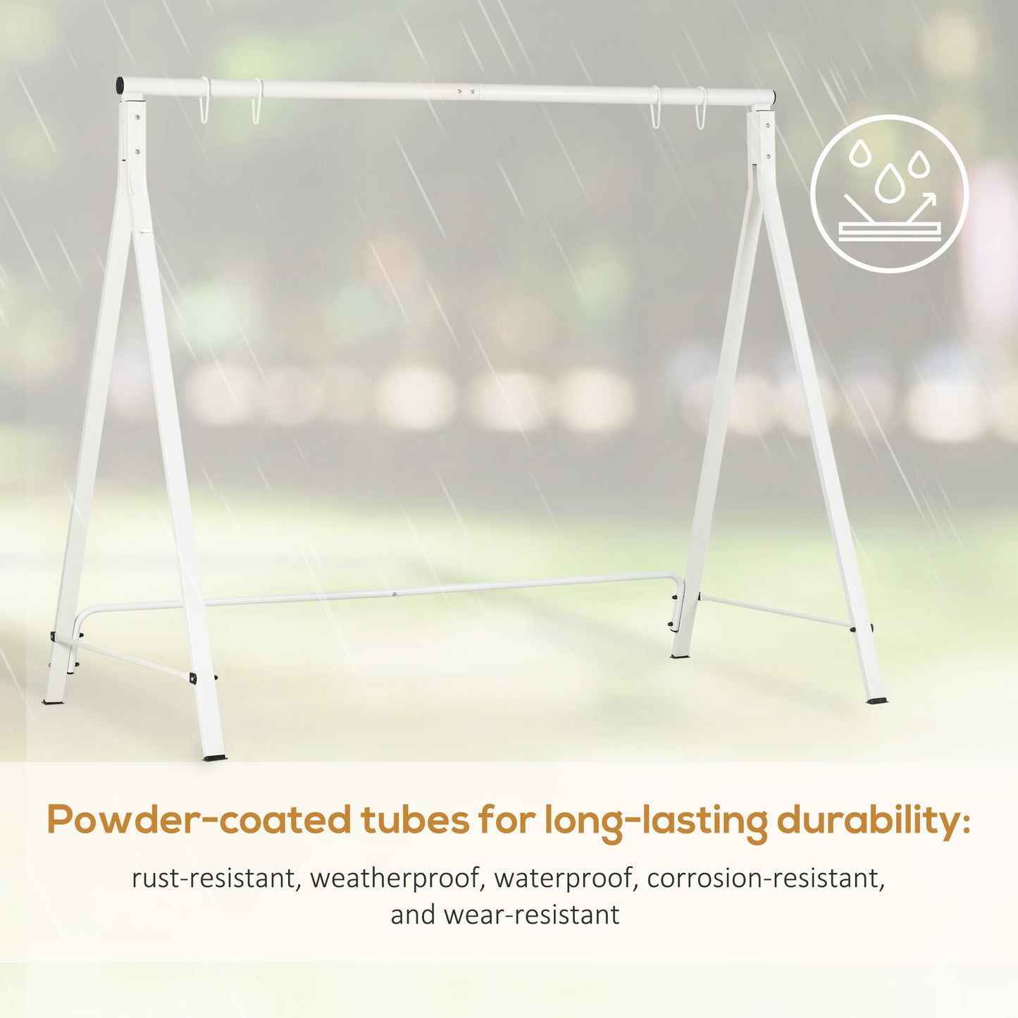 Metal Swing Stand Swing Frame, Hanging Chair Stand Only, 528 LBS Weight Capacity, for Backyard, Patio, Lawn, White
